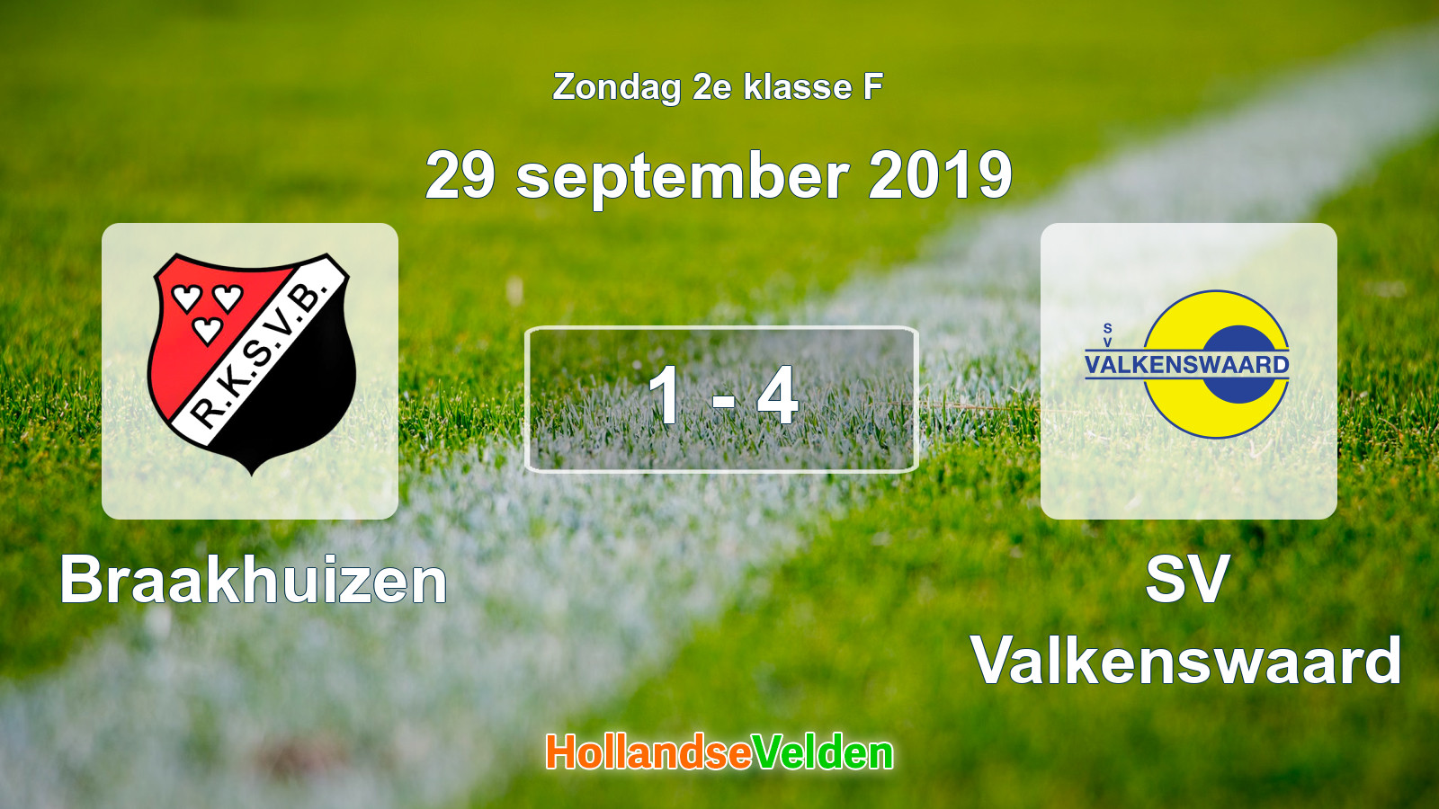 Gespeelde wedstrijd: Braakhuizen - SV Valkenswaard 1 - 4 (29 september 2019)