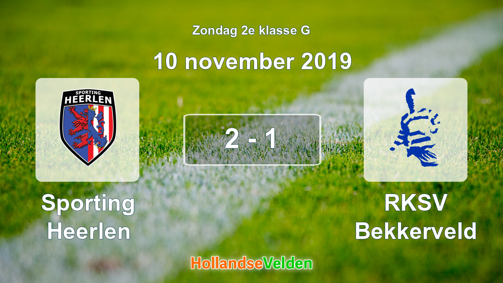 Gespeelde wedstrijd: Sporting Heerlen - RKSV Bekkerveld 2 - 1 (10 november 2019)