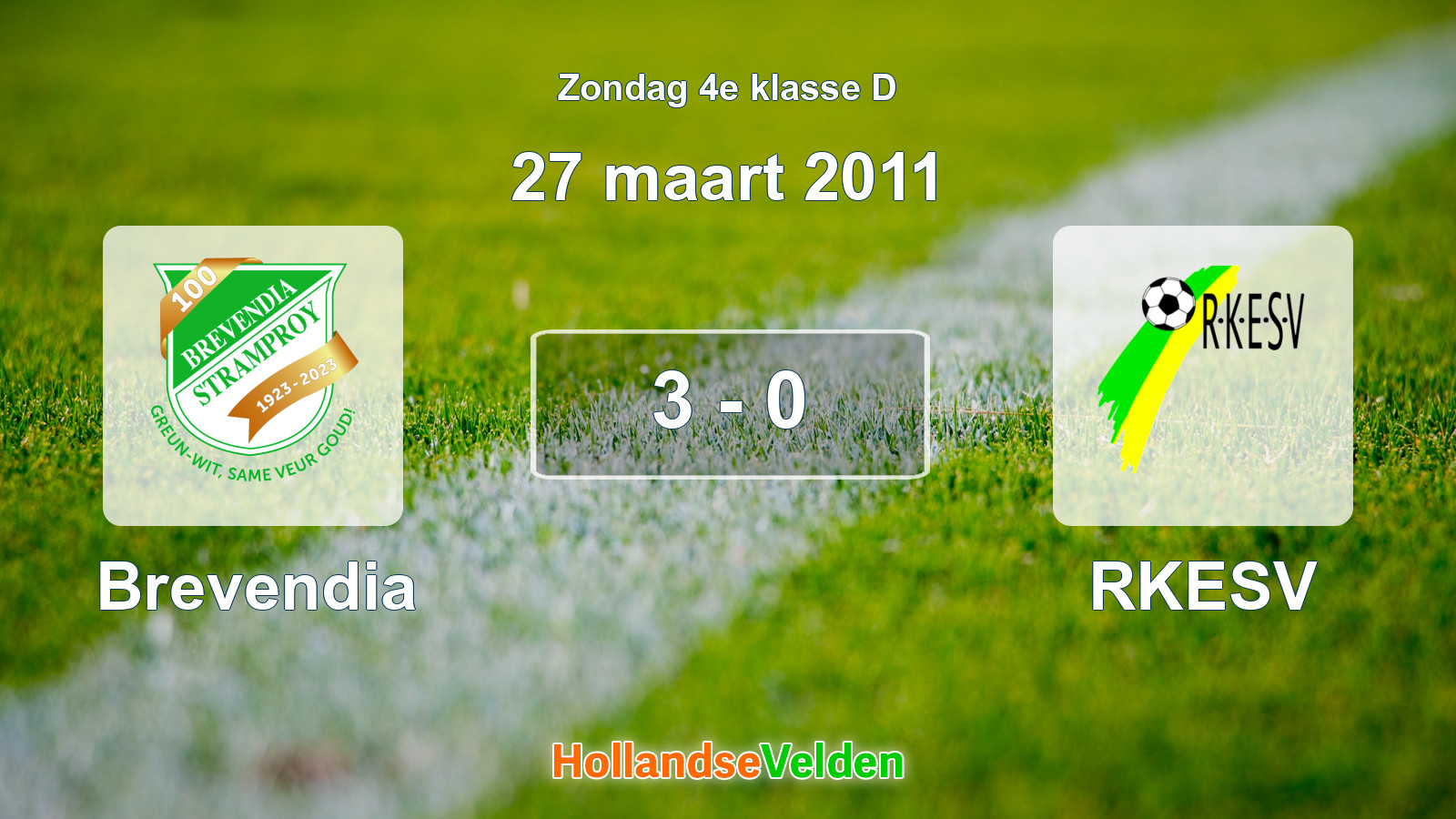 Gespeelde wedstrijd: Brevendia - RKESV 3 - 0 (27 maart 2011)