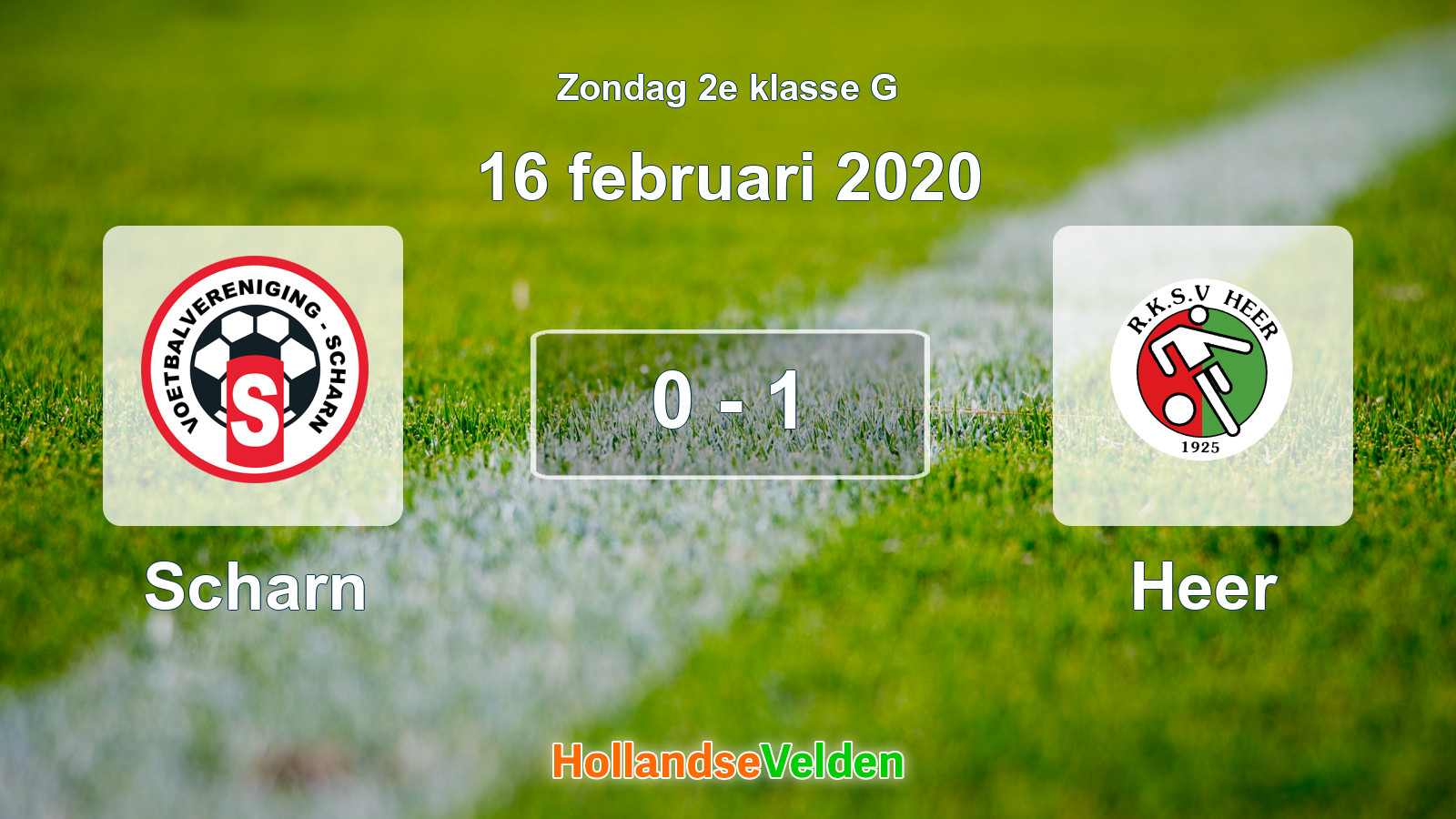 Gespeelde wedstrijd: Scharn - Heer 0 - 1 (16 februari 2020)
