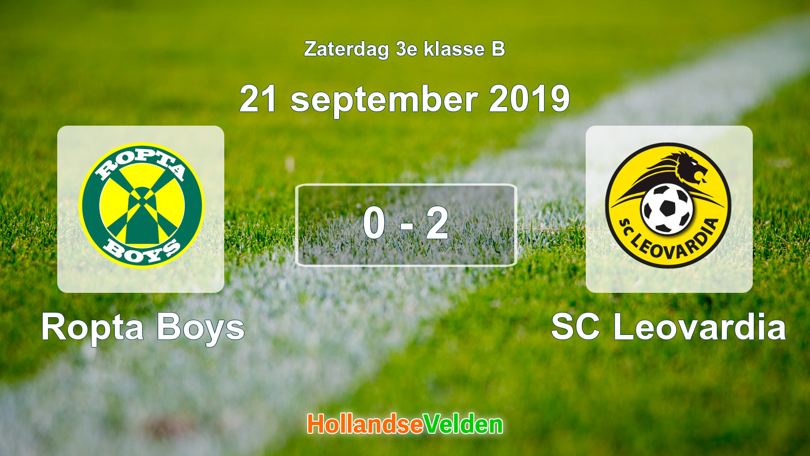 Gespeelde wedstrijd: Ropta Boys - SC Leovardia 0 - 2 (21 september 2019)
