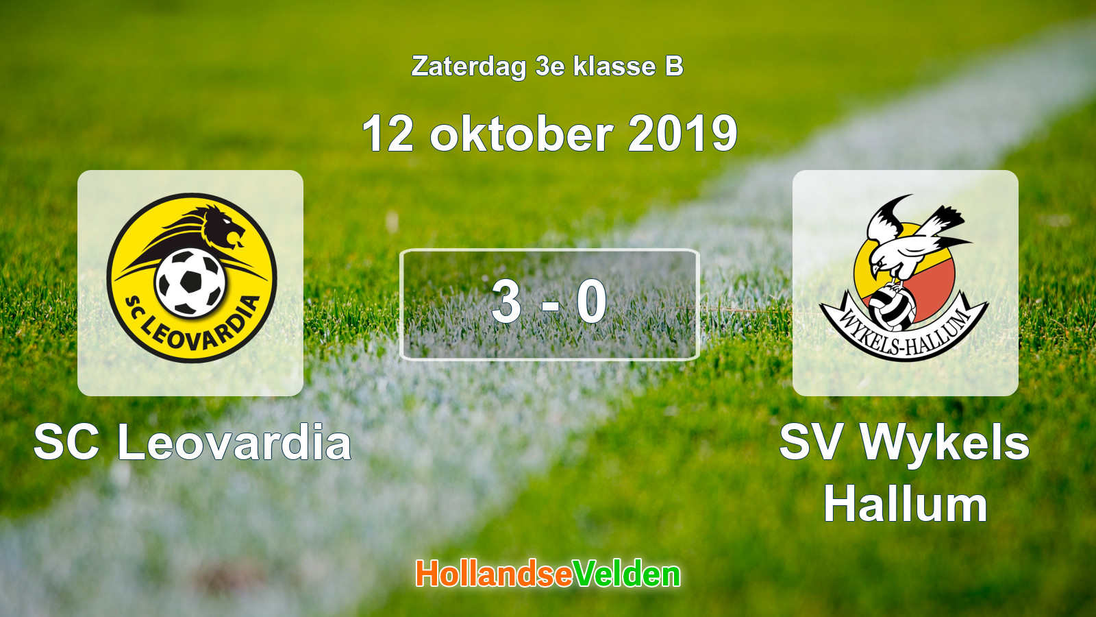 Gespeelde wedstrijd: SC Leovardia - SV Wykels Hallum 3 - 0 (12 oktober 2019)