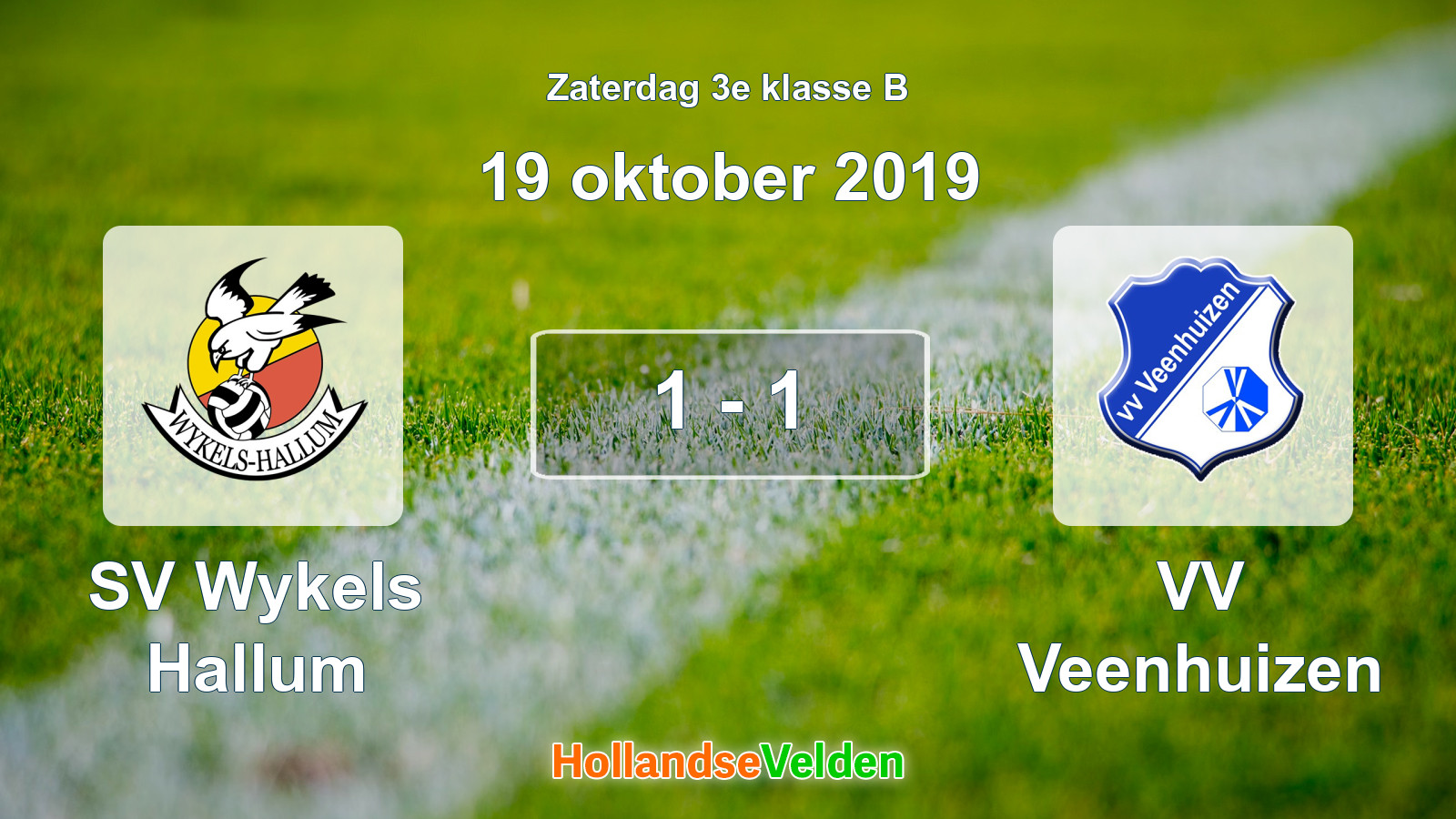 Gespeelde wedstrijd: SV Wykels Hallum - VV Veenhuizen 1 - 1 (19 oktober 2019)