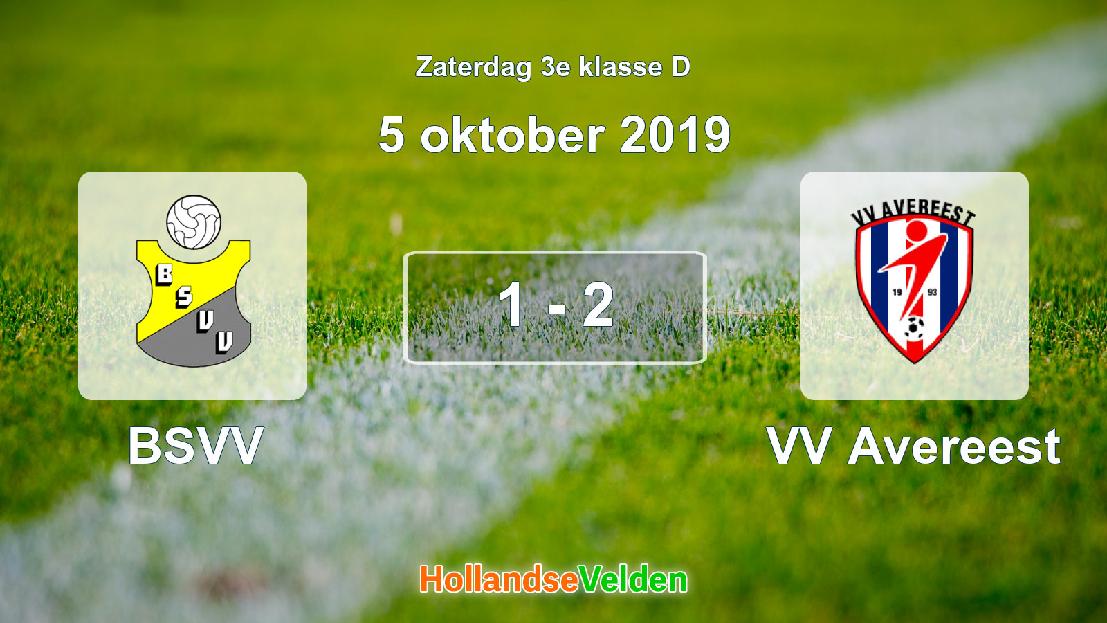 Gespeelde wedstrijd: BSVV - VV Avereest 1 - 2 (5 oktober 2019)