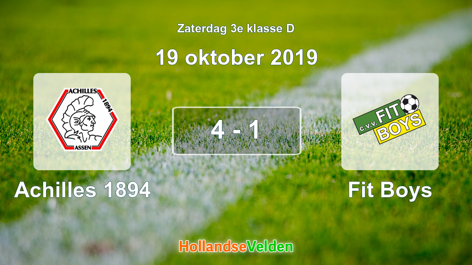 Gespeelde wedstrijd: Achilles 1894 - Fit Boys 4 - 1 (19 oktober 2019)