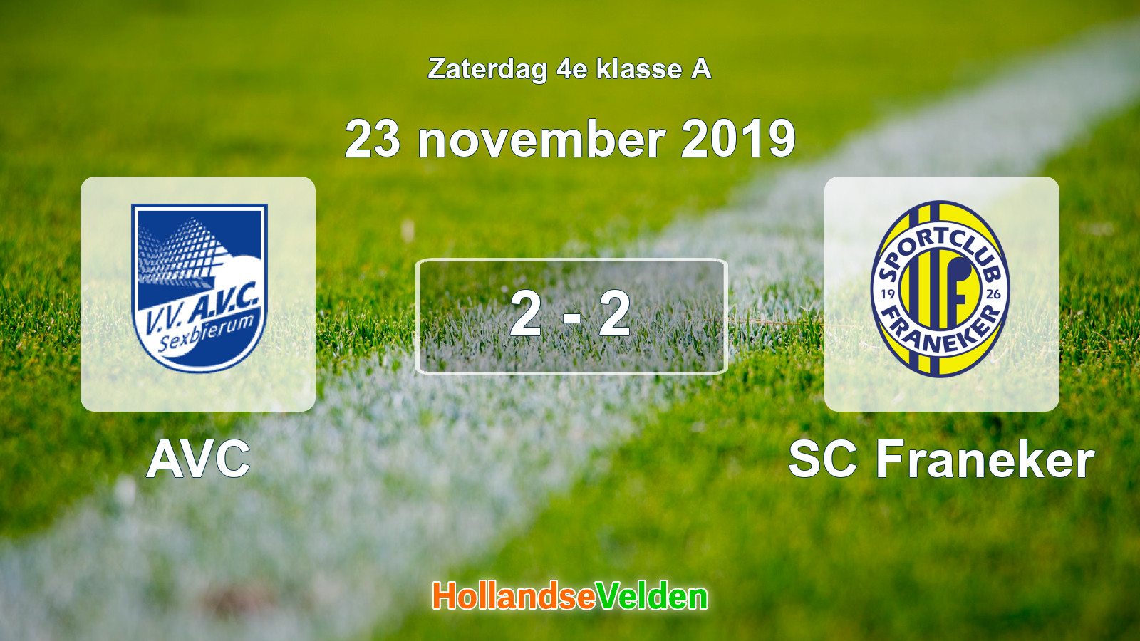 Gespeelde wedstrijd: AVC - SC Franeker 2 - 2 (23 november 2019)