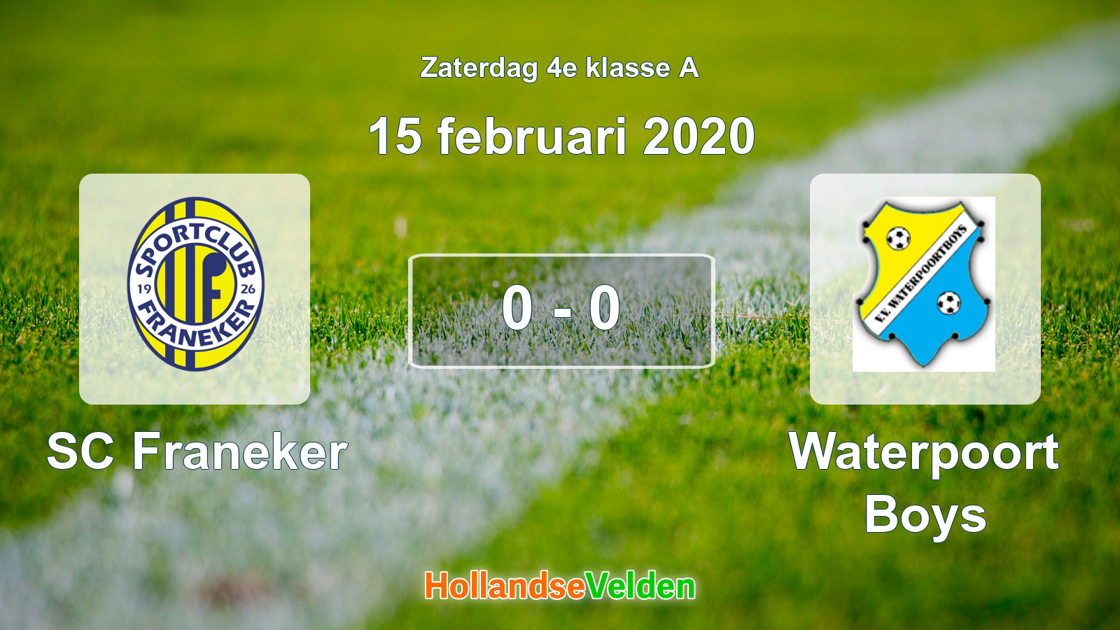 Gespeelde wedstrijd: SC Franeker - Waterpoort Boys 0 - 0 (15 februari 2020)