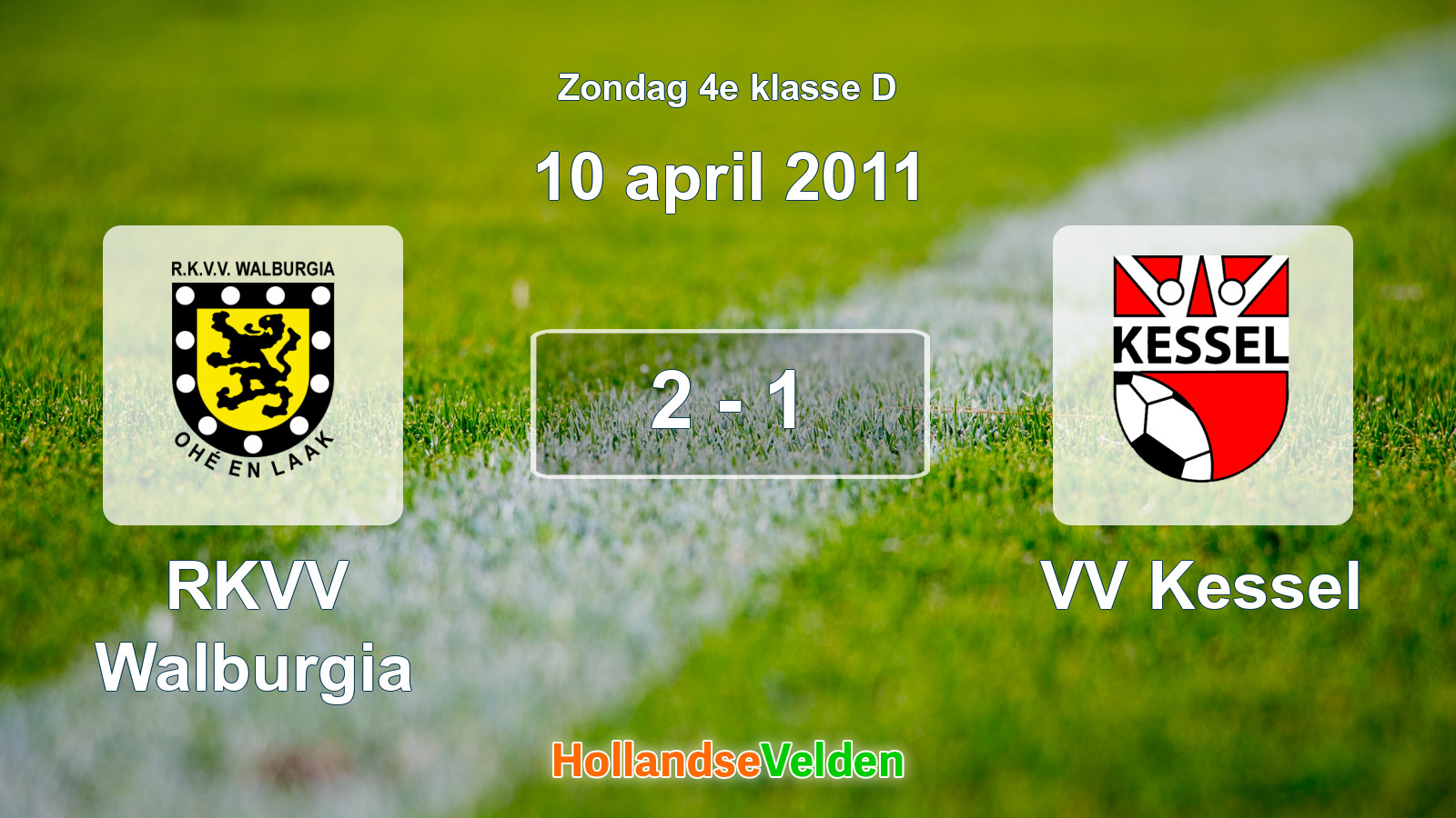 Gespeelde wedstrijd: RKVV Walburgia - VV Kessel 2 - 1 (10 april 2011)