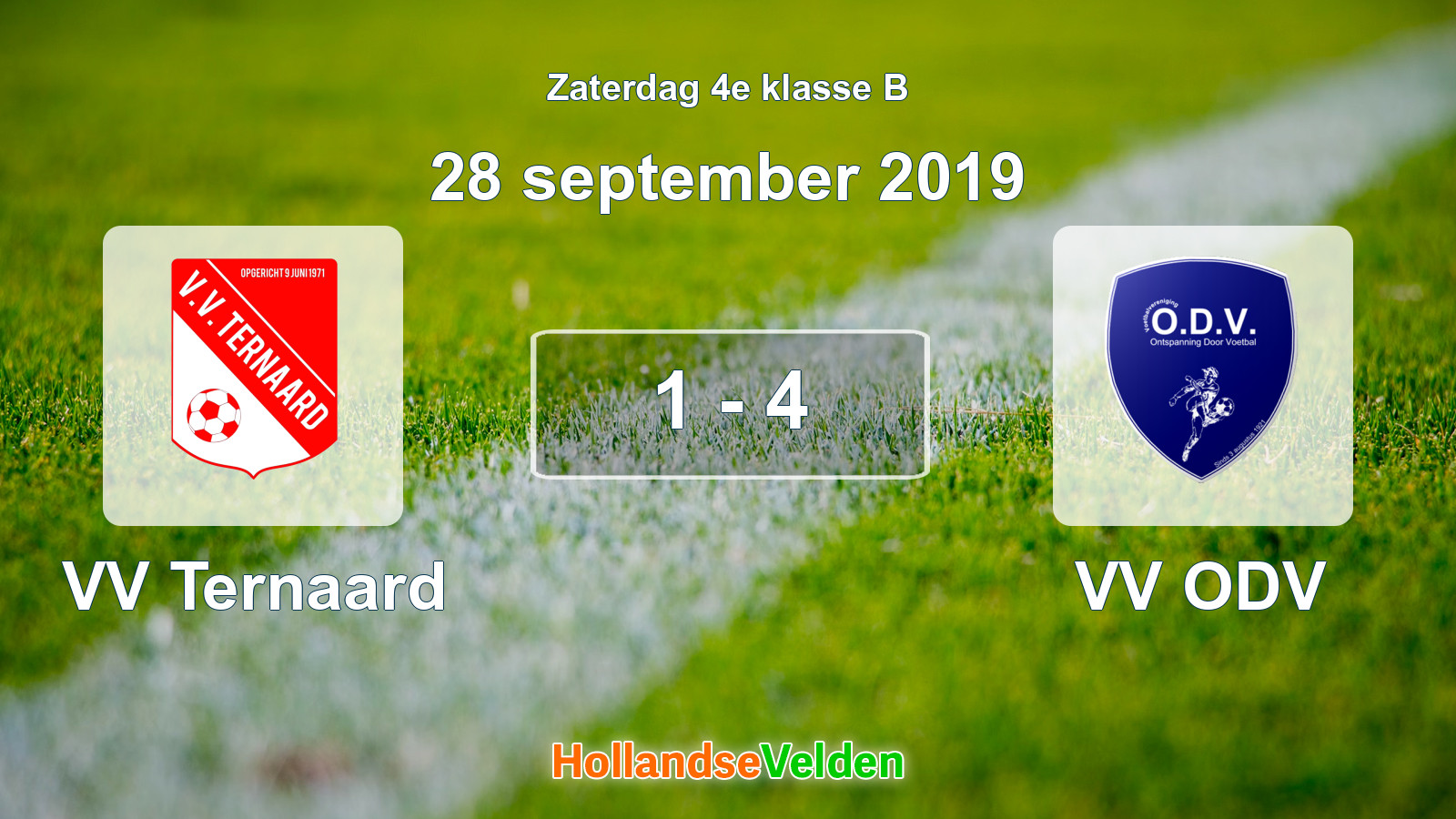 Gespeelde wedstrijd: VV Ternaard - VV ODV 1 - 4 (28 september 2019)