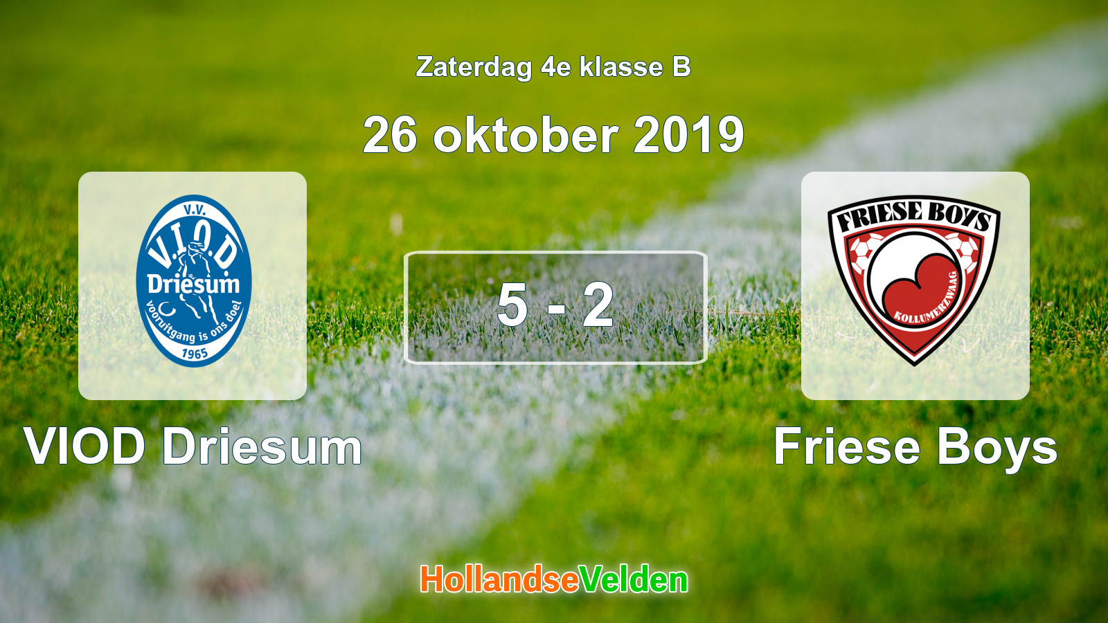 Gespeelde wedstrijd: VIOD Driesum - Friese Boys 5 - 2 (26 oktober 2019)
