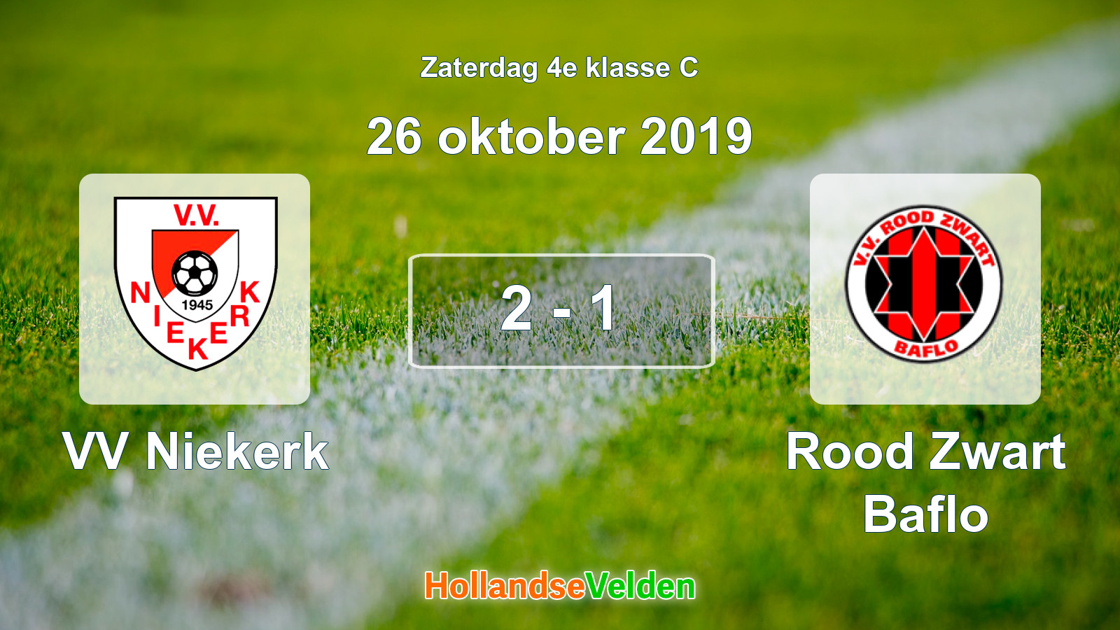 Gespeelde wedstrijd: VV Niekerk - Rood Zwart Baflo 2 - 1 (26 oktober 2019)