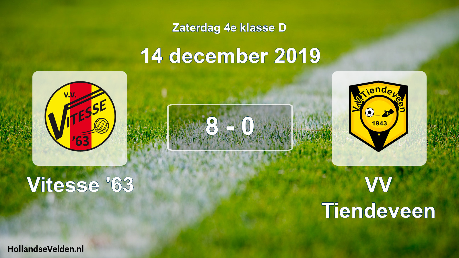 Gespeelde wedstrijd: Vitesse '63 - VV Tiendeveen 8 - 0 (14 december 2019)