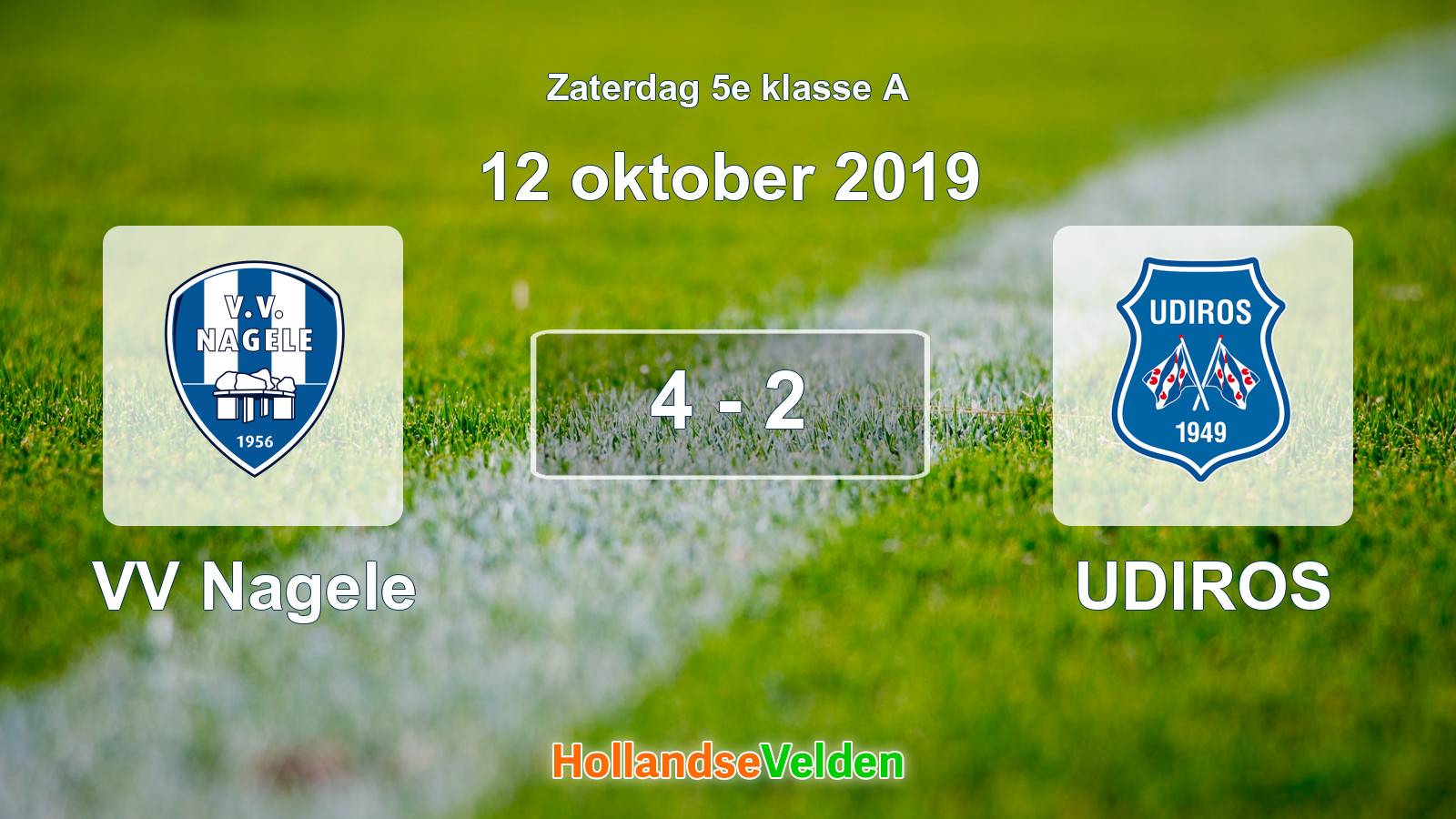 Gespeelde wedstrijd: VV Nagele - UDIROS 4 - 2 (12 oktober 2019)