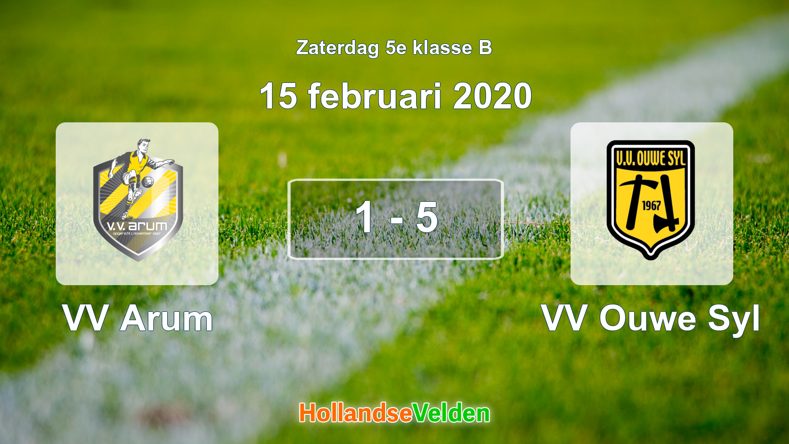 Gespeelde wedstrijd: VV Arum - VV Ouwe Syl 1 - 5 (15 februari 2020)