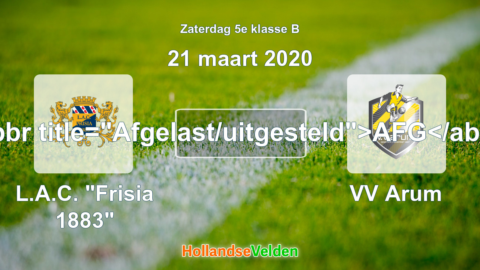 Geplande wedstrijd: L.A.C. 