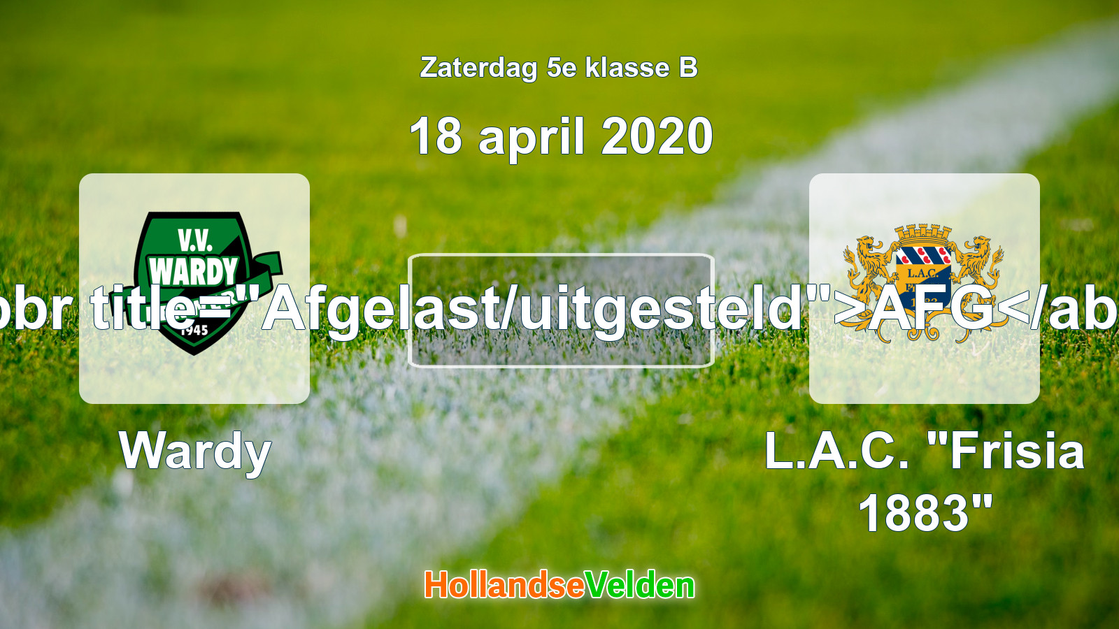 Geplande wedstrijd: Wardy - L.A.C. 