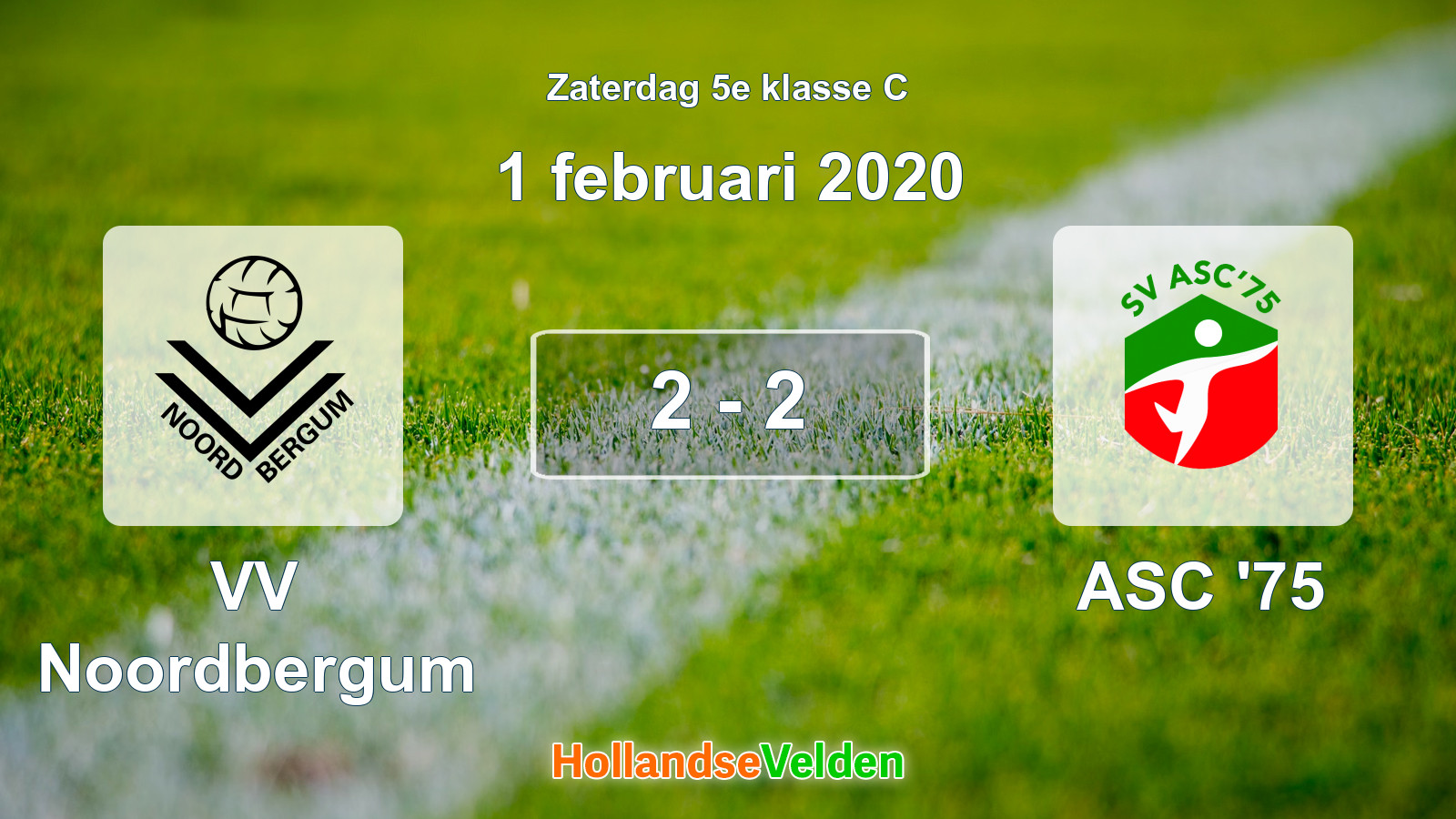 Gespeelde wedstrijd: VV Noordbergum - ASC '75 2 - 2 (1 februari 2020)