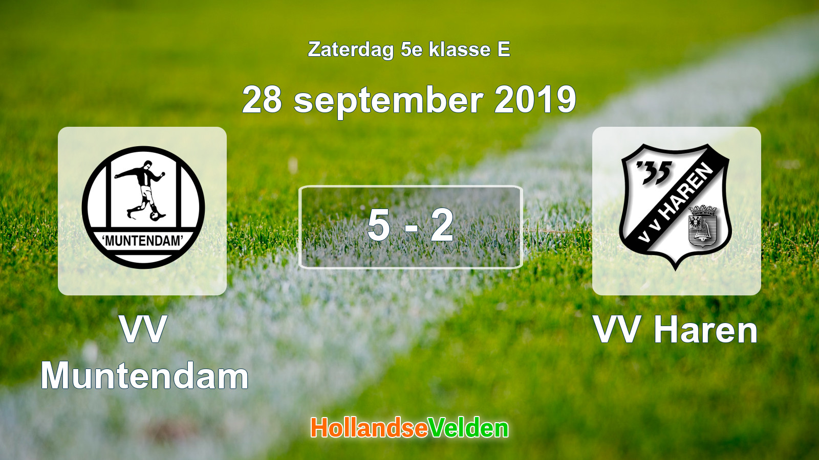 Gespeelde wedstrijd: VV Muntendam - VV Haren 5 - 2 (28 september 2019)