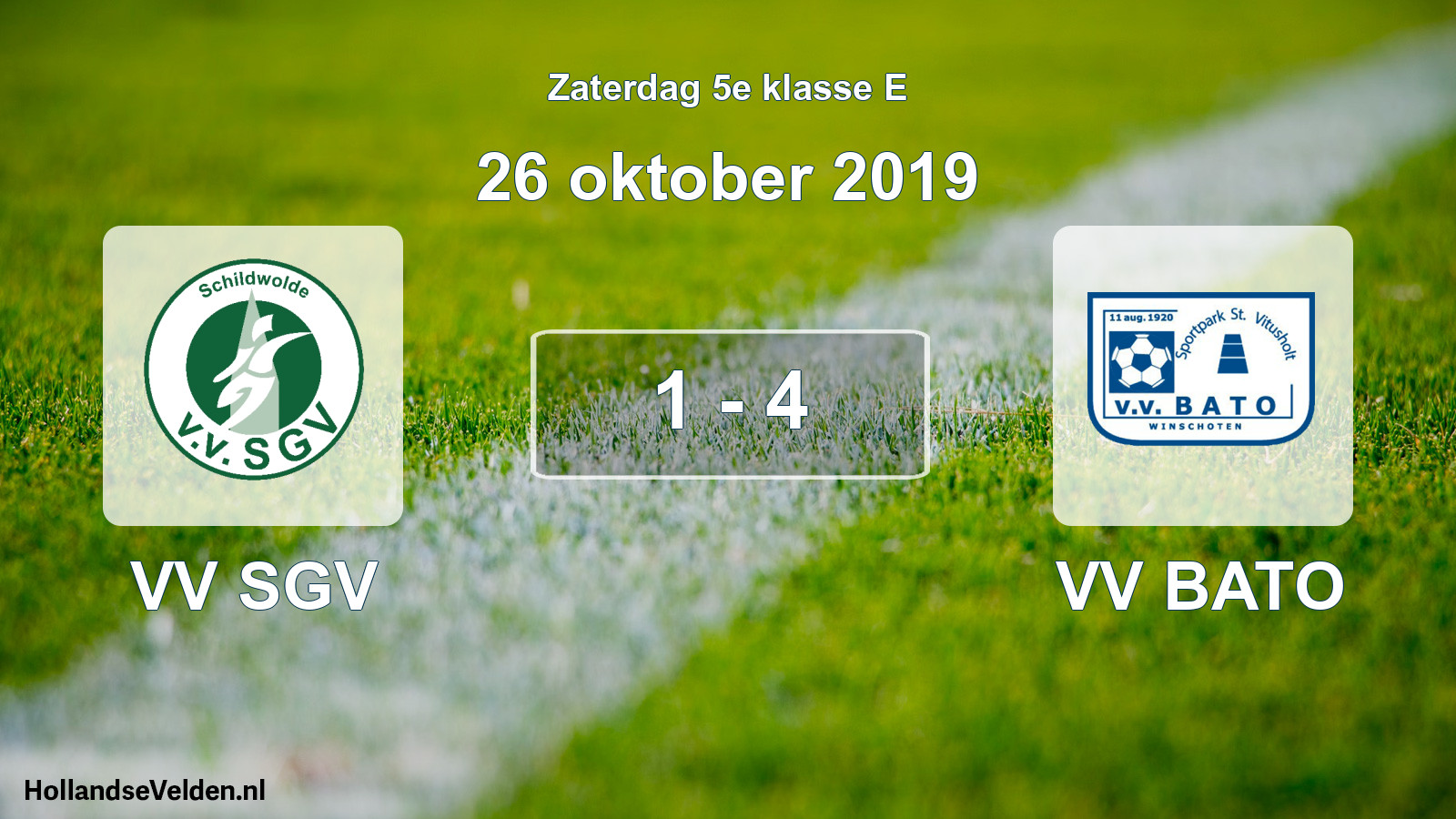 Gespeelde wedstrijd: VV SGV - VV BATO 1 - 4 (26 oktober 2019)