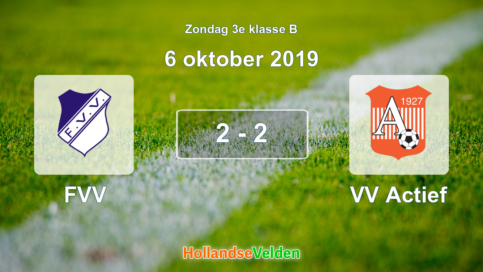 Gespeelde wedstrijd: FVV - VV Actief 2 - 2 (6 oktober 2019)