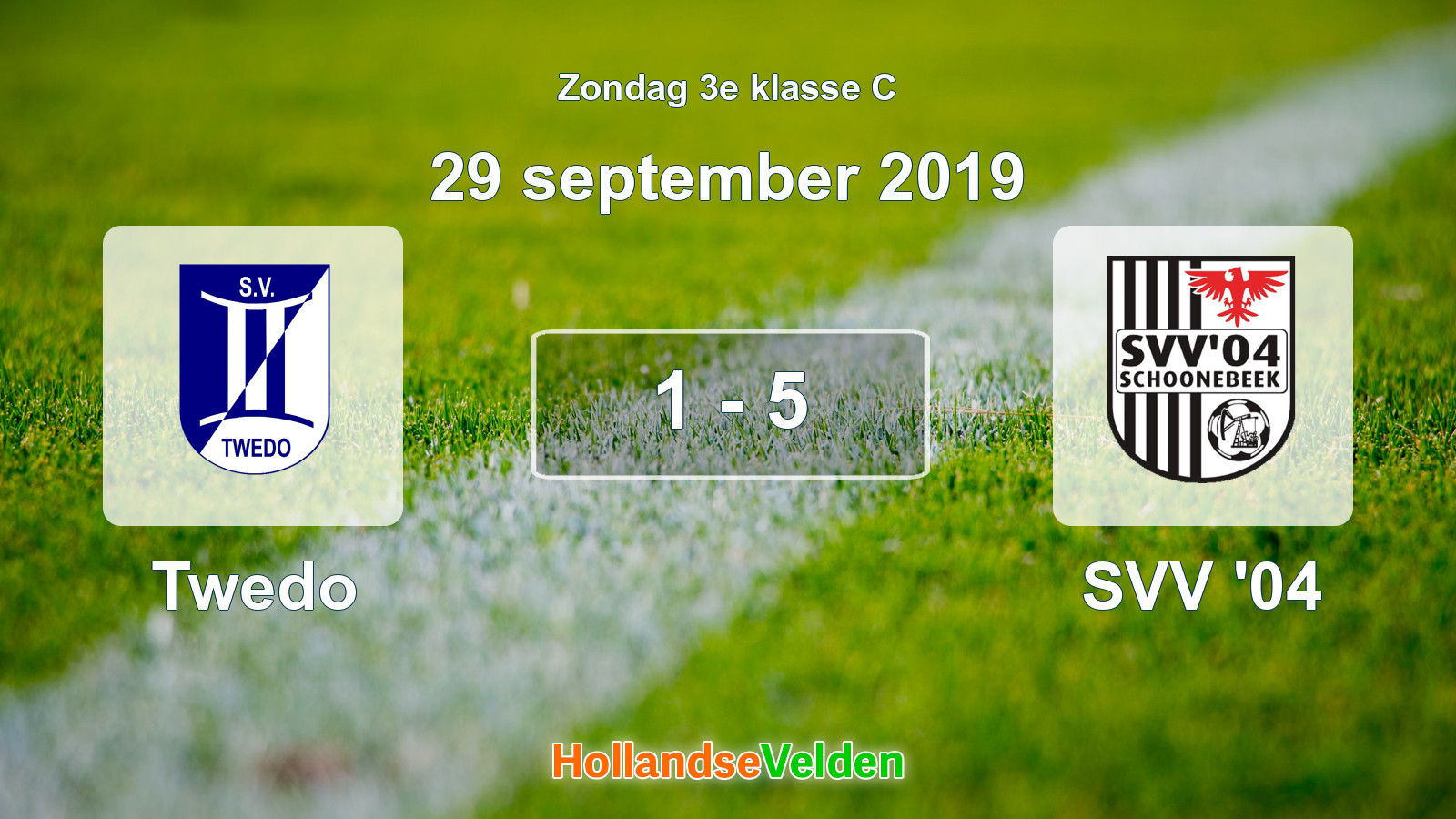 Gespeelde wedstrijd: Twedo - SVV '04 1 - 5 (29 september 2019)