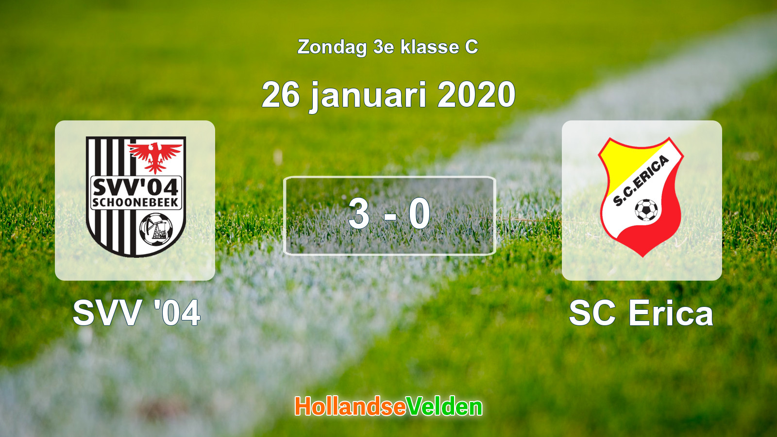 Gespeelde wedstrijd: SVV '04 - SC Erica 3 - 0 (26 januari 2020)