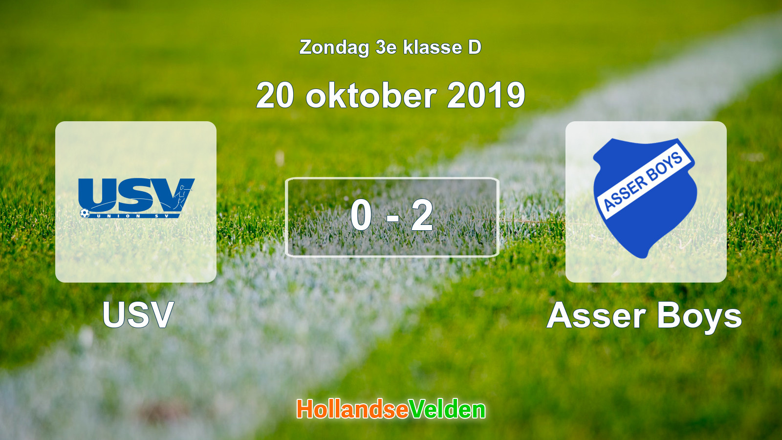 Gespeelde wedstrijd: USV - Asser Boys 0 - 2 (20 oktober 2019)
