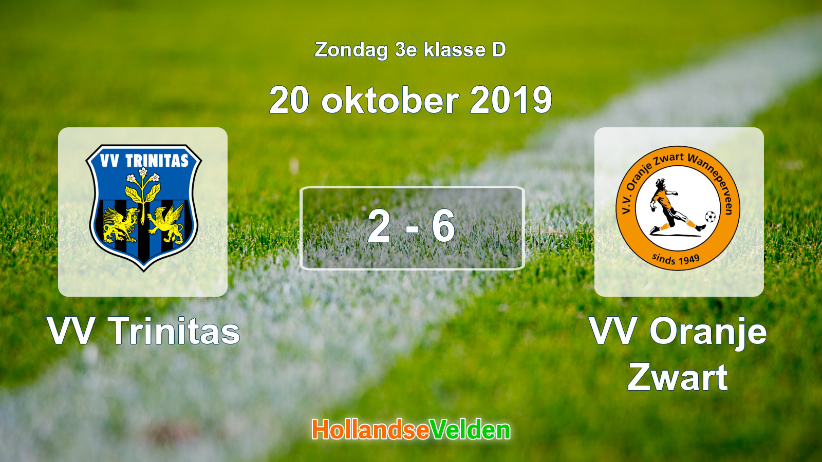 Gespeelde wedstrijd: VV Trinitas - VV Oranje Zwart 2 - 6 (20 oktober 2019)