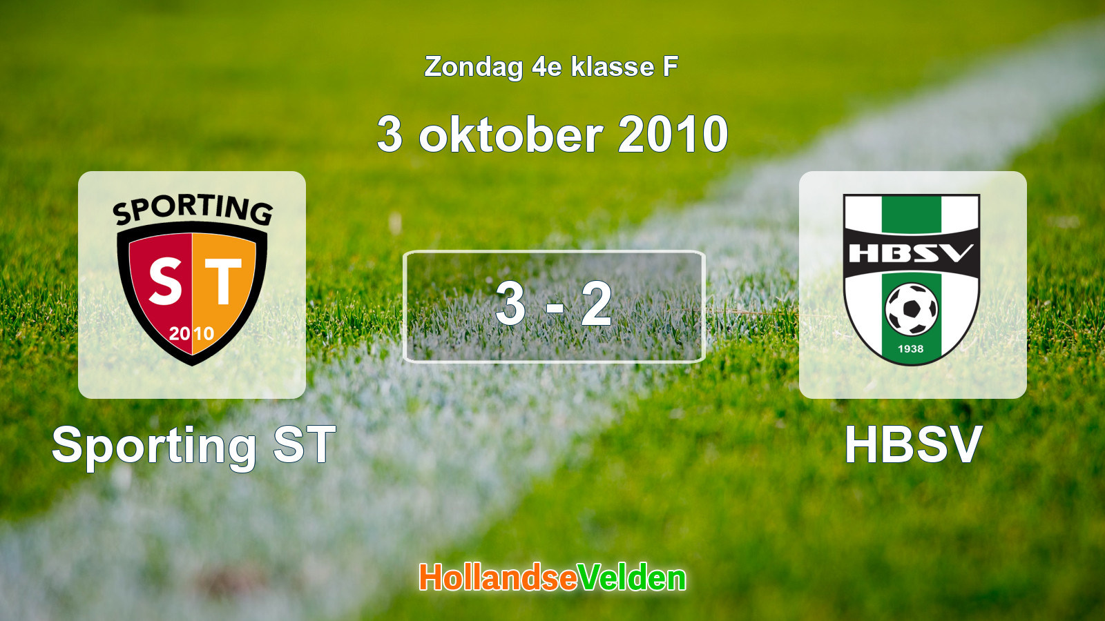 Gespeelde wedstrijd: Sporting ST - HBSV 3 - 2 (3 oktober 2010)