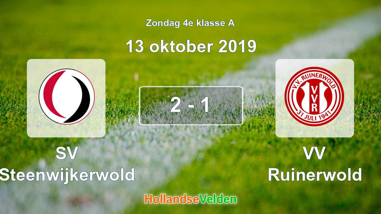 Gespeelde wedstrijd: SV Steenwijkerwold - VV Ruinerwold 2 - 1 (13 oktober 2019)
