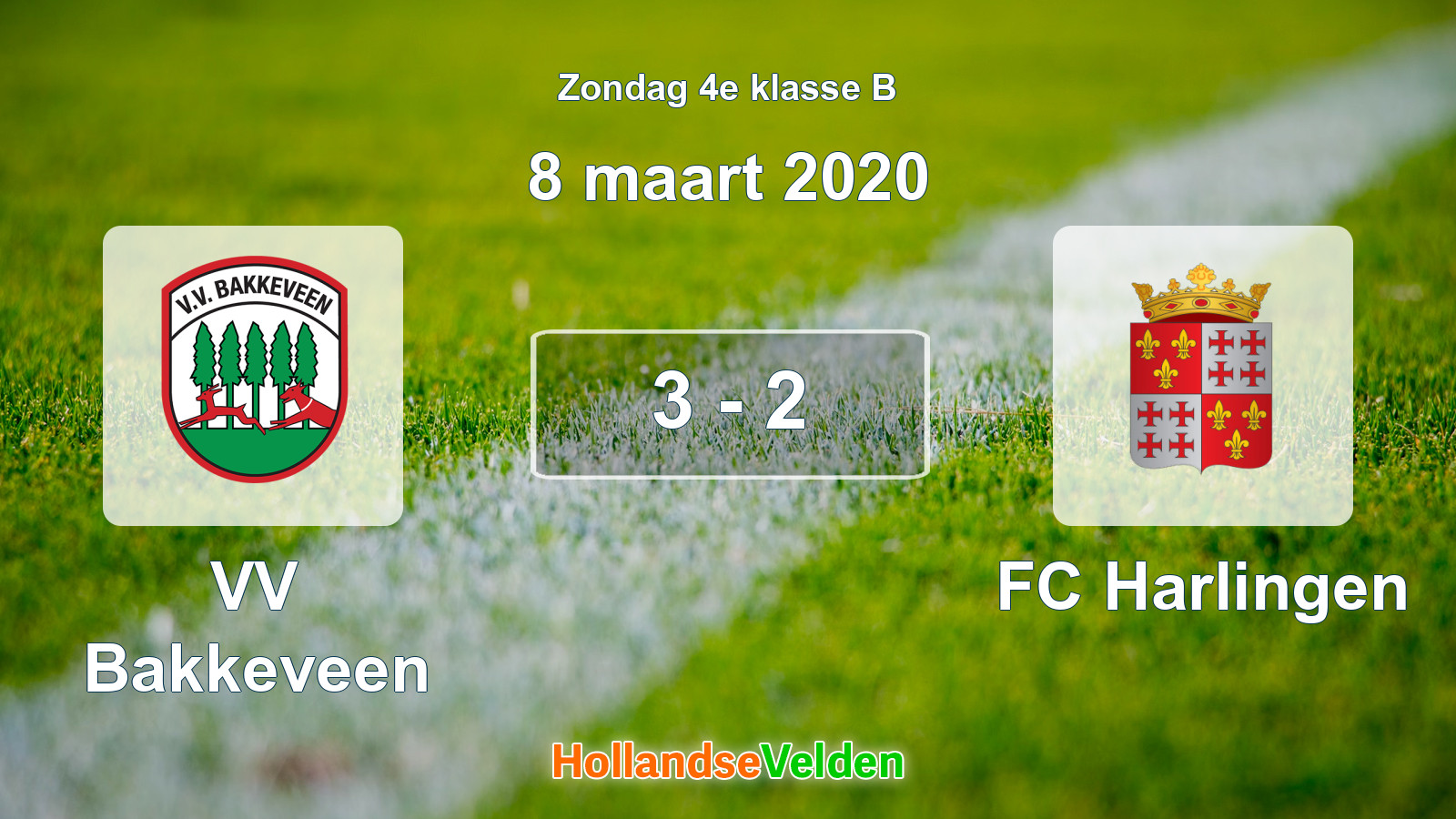 Gespeelde wedstrijd: VV Bakkeveen - FC Harlingen 3 - 2 (8 maart 2020)