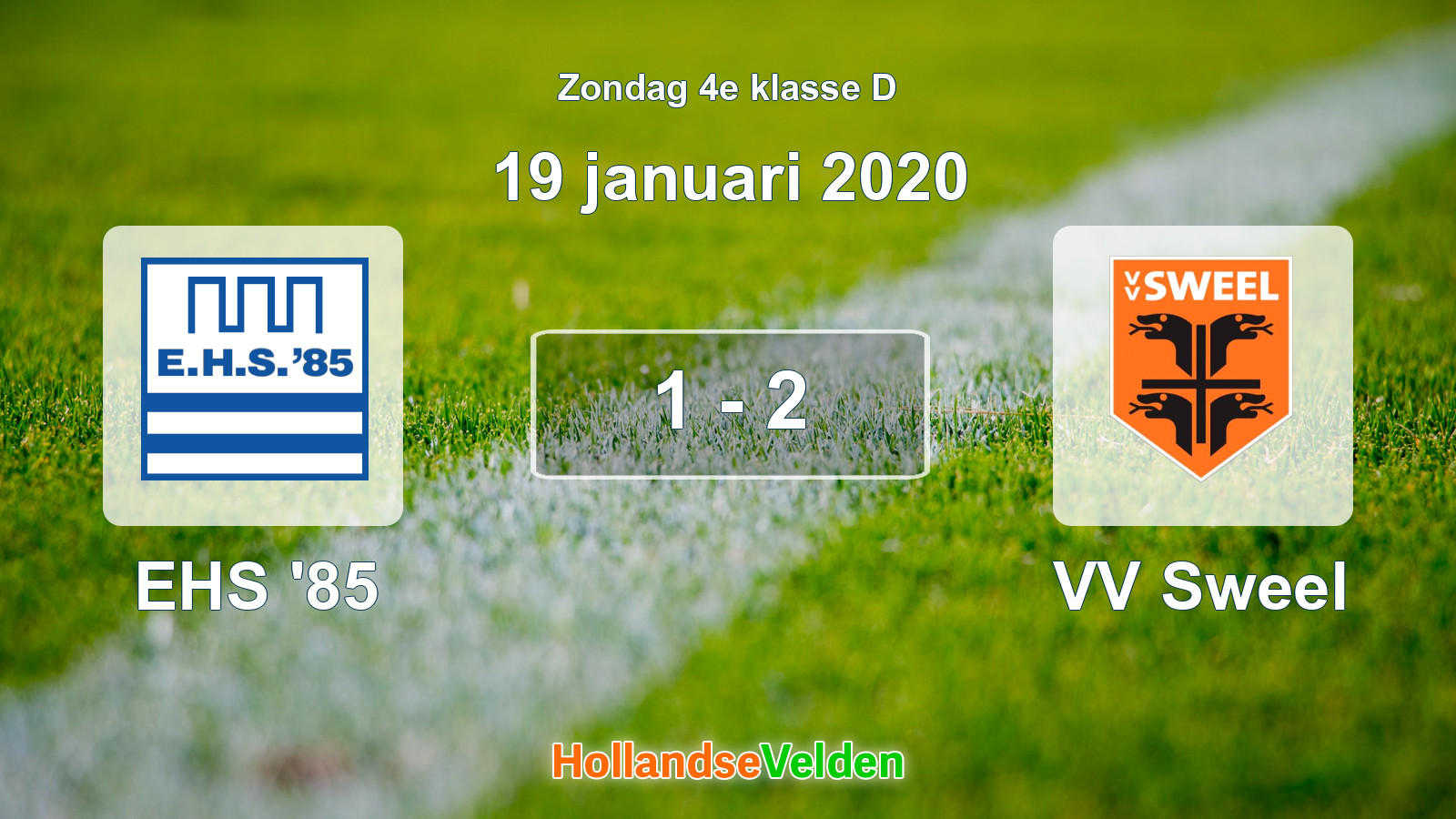 Gespeelde wedstrijd: EHS '85 - VV Sweel 1 - 2 (19 januari 2020)