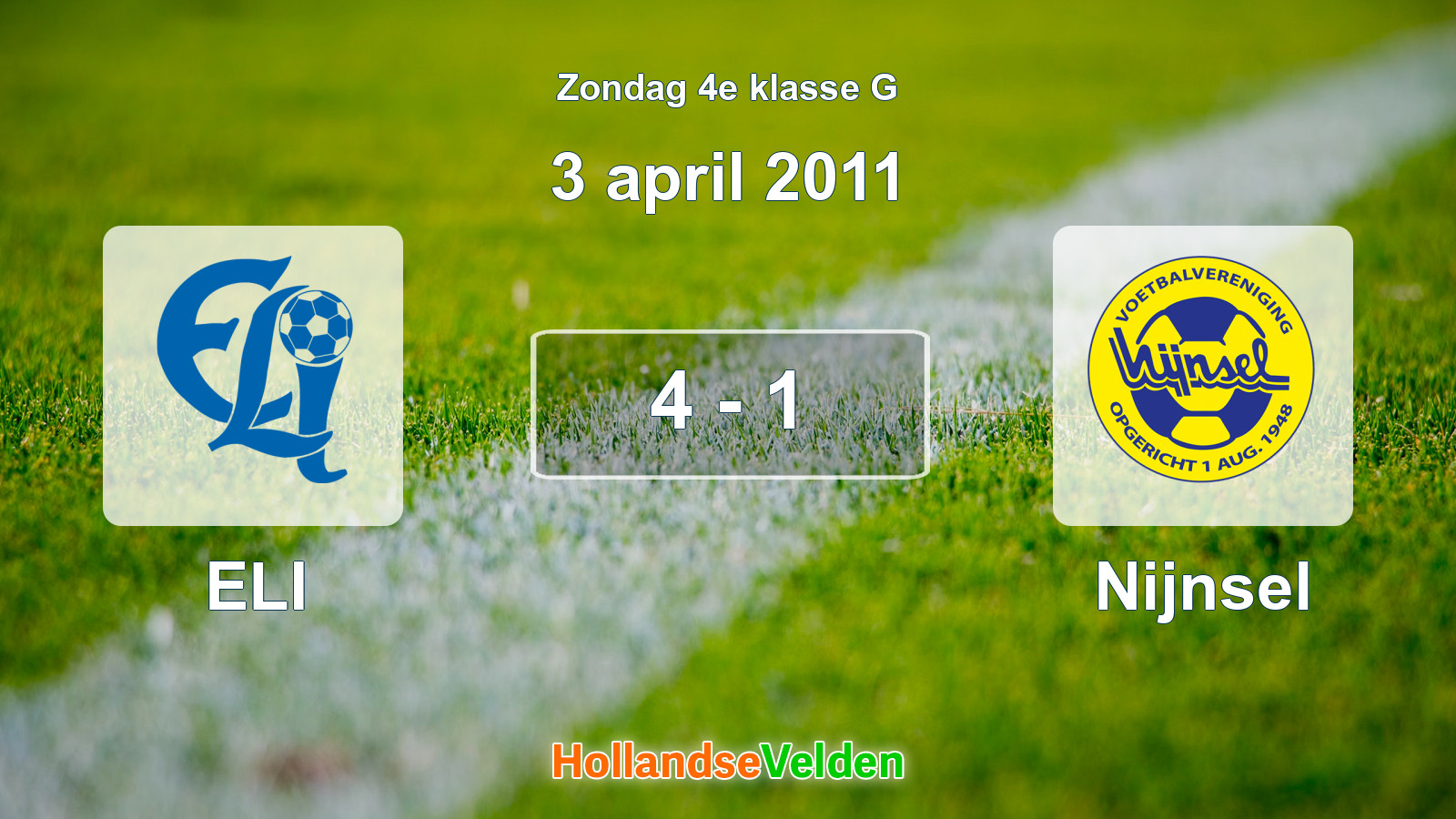Gespeelde wedstrijd: ELI - Nijnsel 4 - 1 (3 april 2011)