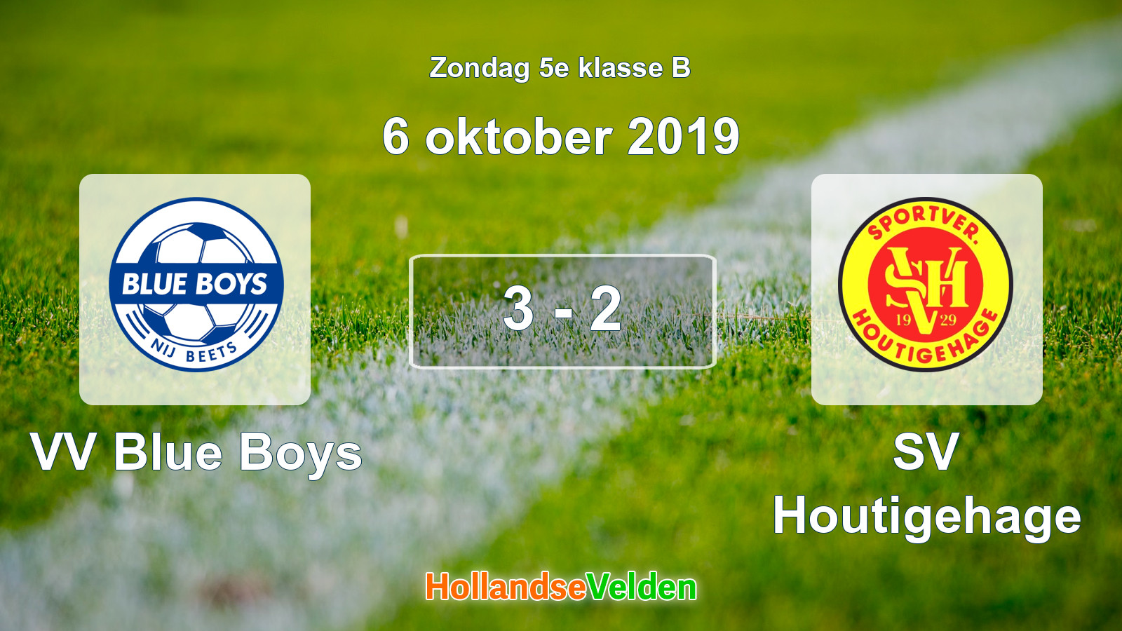 Gespeelde wedstrijd: VV Blue Boys - SV Houtigehage 3 - 2 (6 oktober 2019)