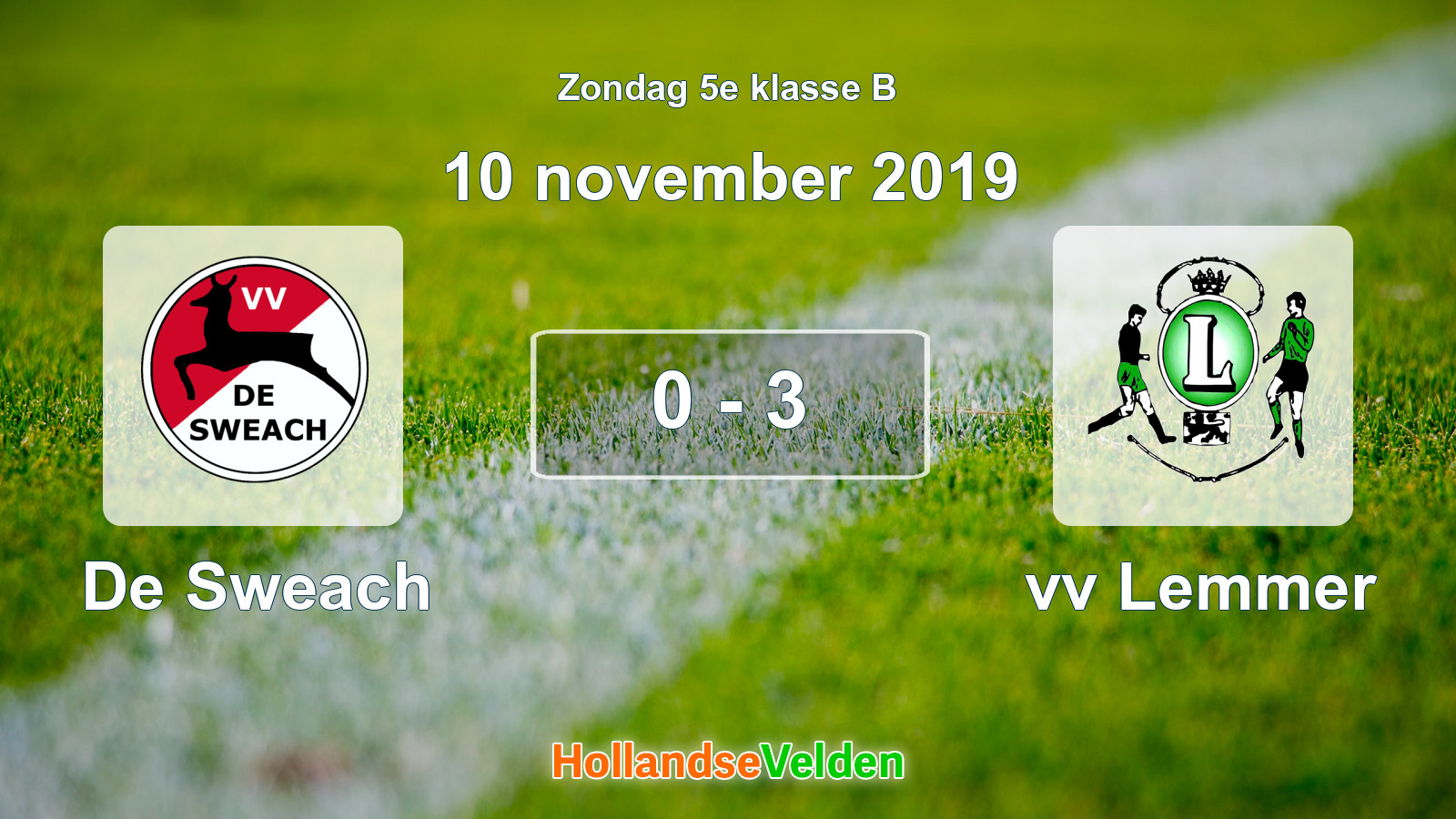 Gespeelde wedstrijd: De Sweach - vv Lemmer 0 - 3 (10 november 2019)