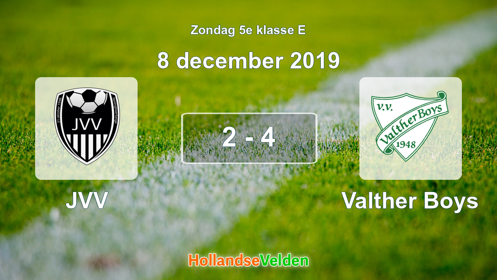 Gespeelde wedstrijd: JVV - Valther Boys 2 - 4 (8 december 2019)
