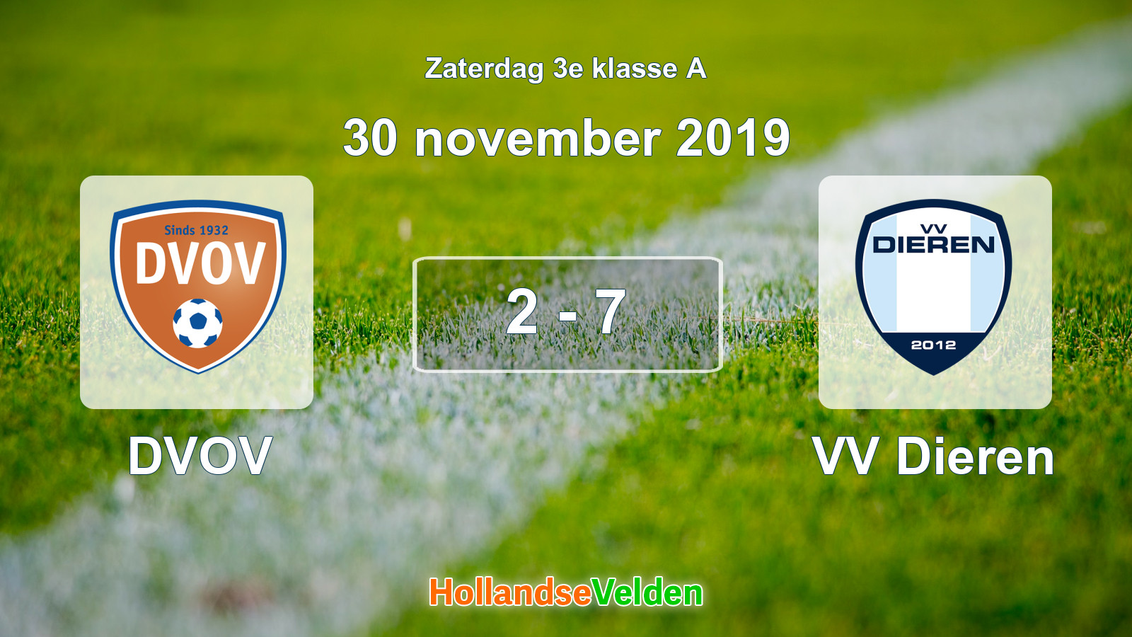 Gespeelde wedstrijd: DVOV - VV Dieren 2 - 7 (30 november 2019)