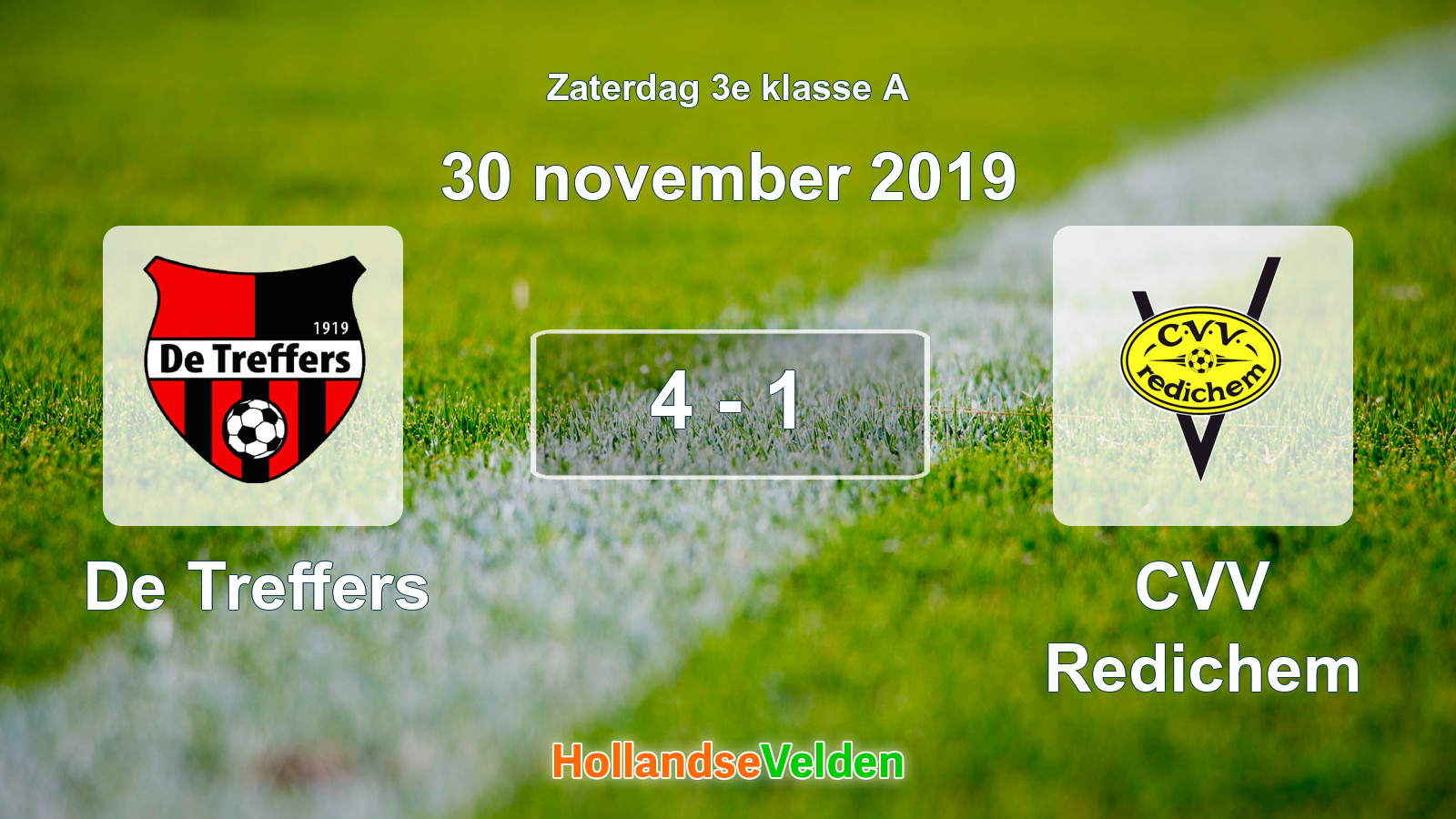 Gespeelde wedstrijd: De Treffers - CVV Redichem 4 - 1 (30 november 2019)