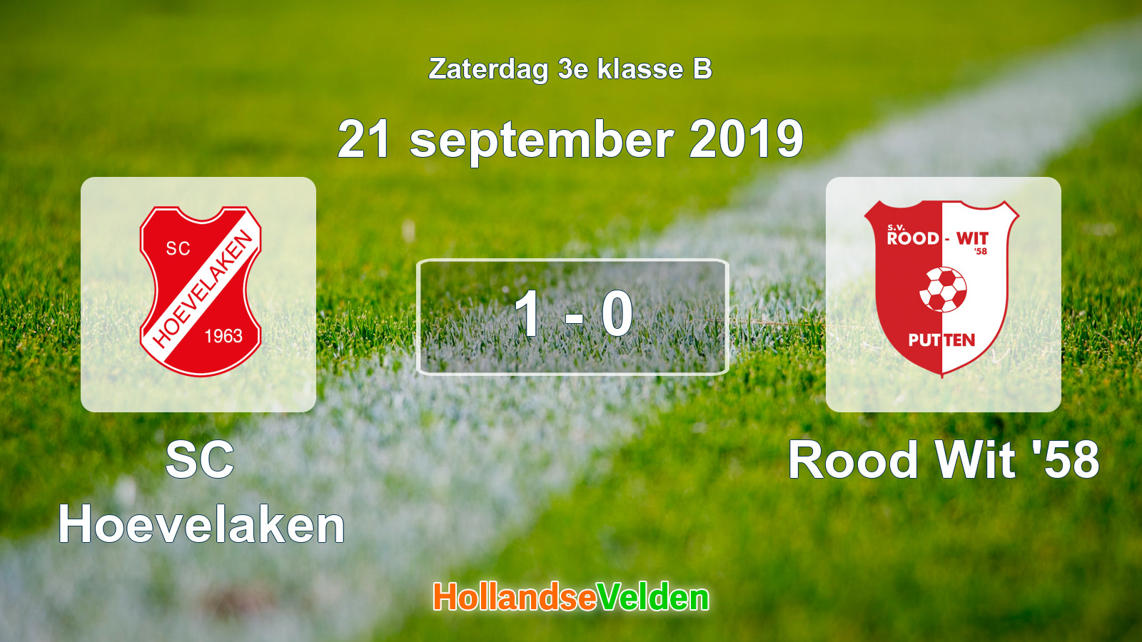 Gespeelde wedstrijd: SC Hoevelaken - Rood Wit '58 1 - 0 (21 september 2019)