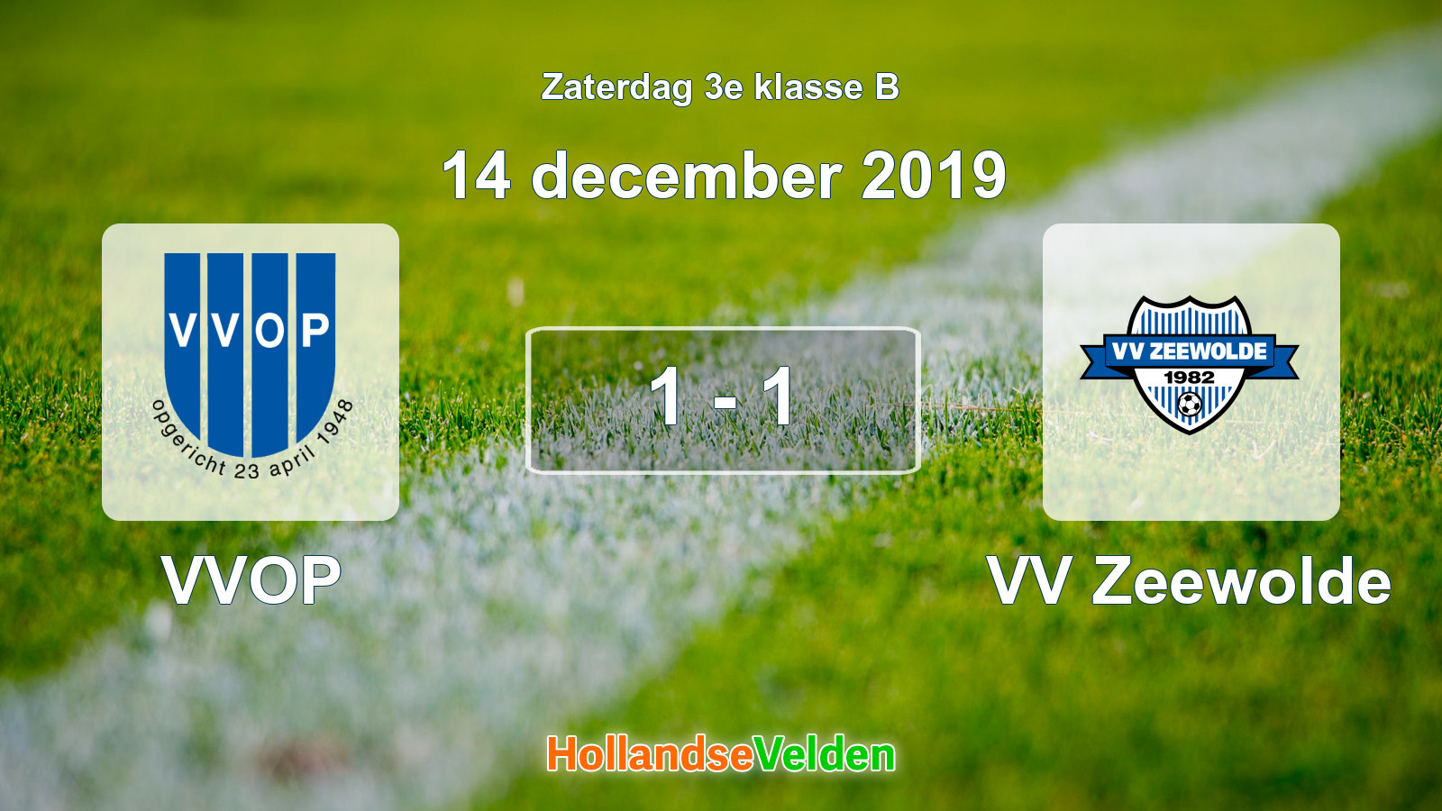 Gespeelde wedstrijd: VVOP - VV Zeewolde 1 - 1 (14 december 2019)