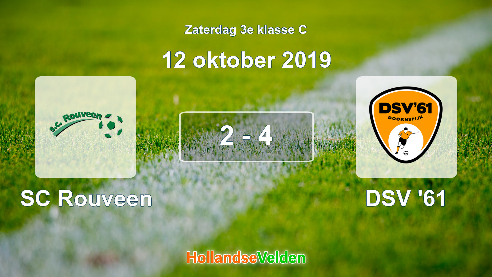 Gespeelde wedstrijd: SC Rouveen - DSV '61 2 - 4 (12 oktober 2019)