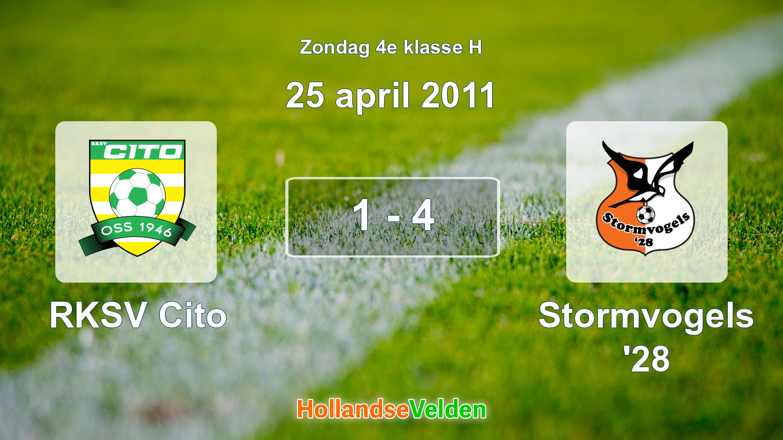 Gespeelde wedstrijd: RKSV Cito - Stormvogels '28 1 - 4 (25 april 2011)