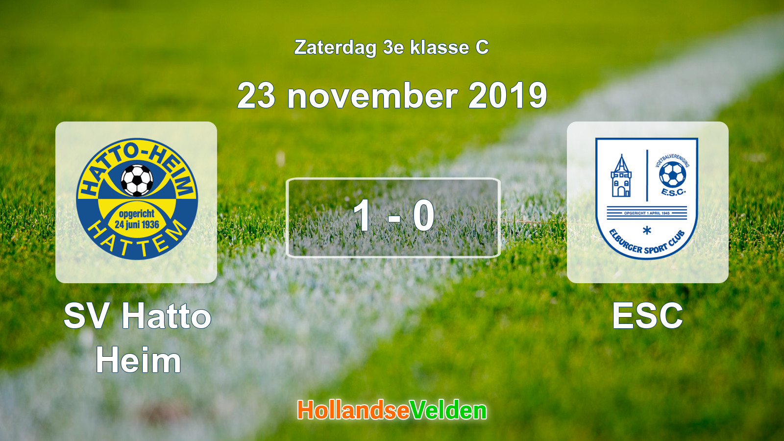Gespeelde wedstrijd: SV Hatto Heim - ESC 1 - 0 (23 november 2019)