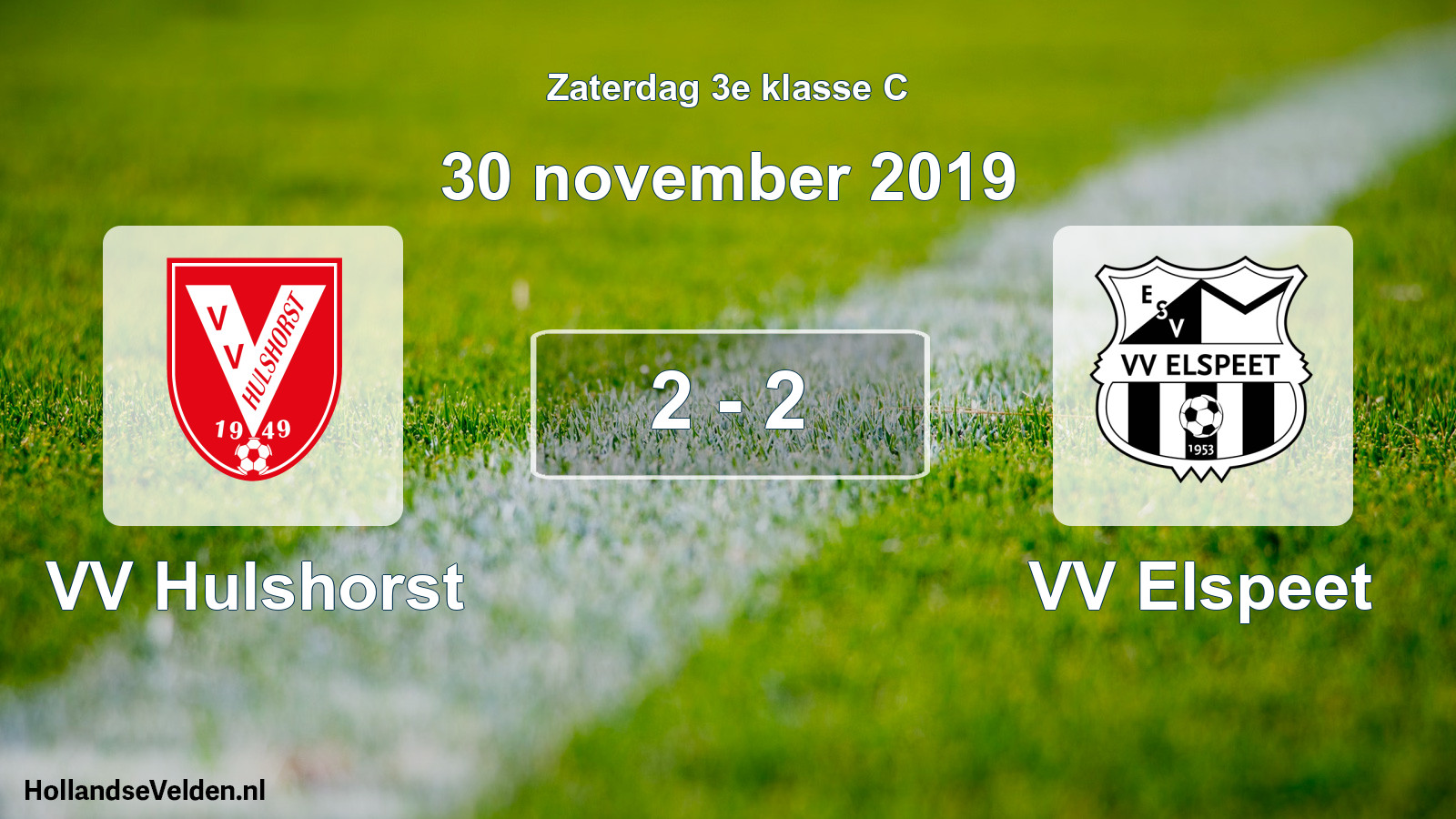 Gespeelde wedstrijd: VV Hulshorst - VV Elspeet 2 - 2 (30 november 2019)