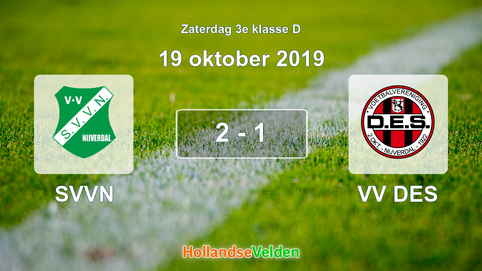 Gespeelde wedstrijd: SVVN - VV DES 2 - 1 (19 oktober 2019)