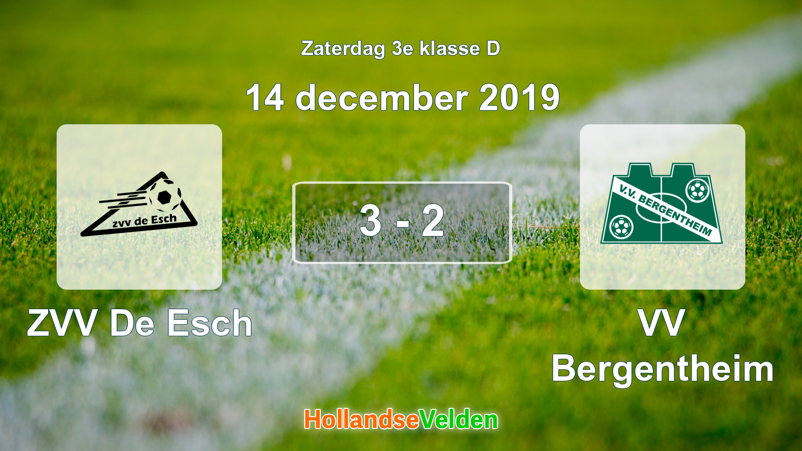 Gespeelde wedstrijd: ZVV De Esch - VV Bergentheim 3 - 2 (14 december 2019)