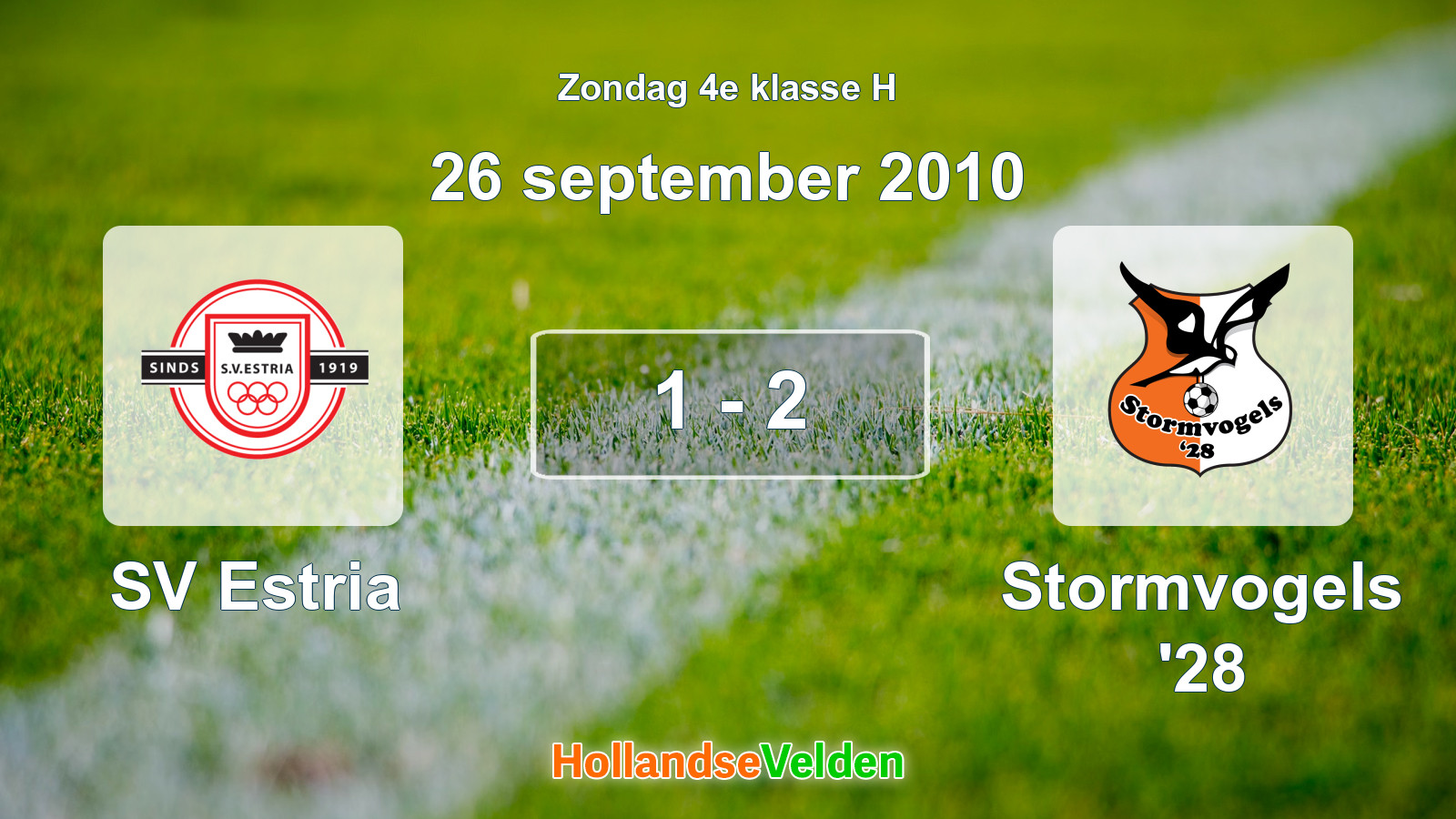 Gespeelde wedstrijd: SV Estria - Stormvogels '28 1 - 2 (26 september 2010)