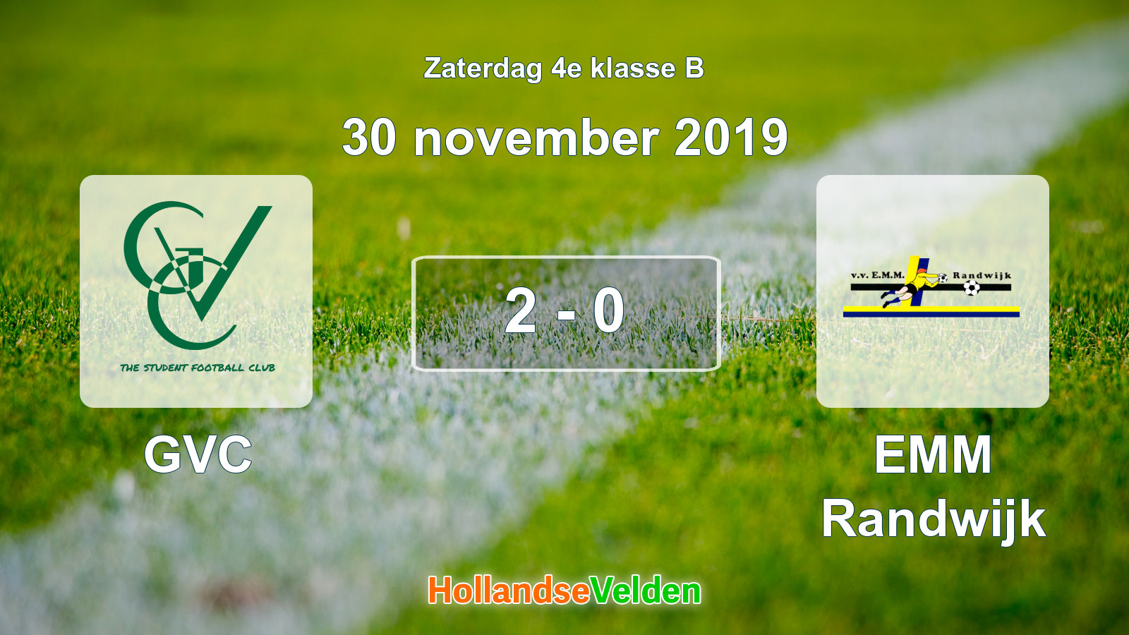 Gespeelde wedstrijd: GVC - EMM Randwijk 2 - 0 (30 november 2019)