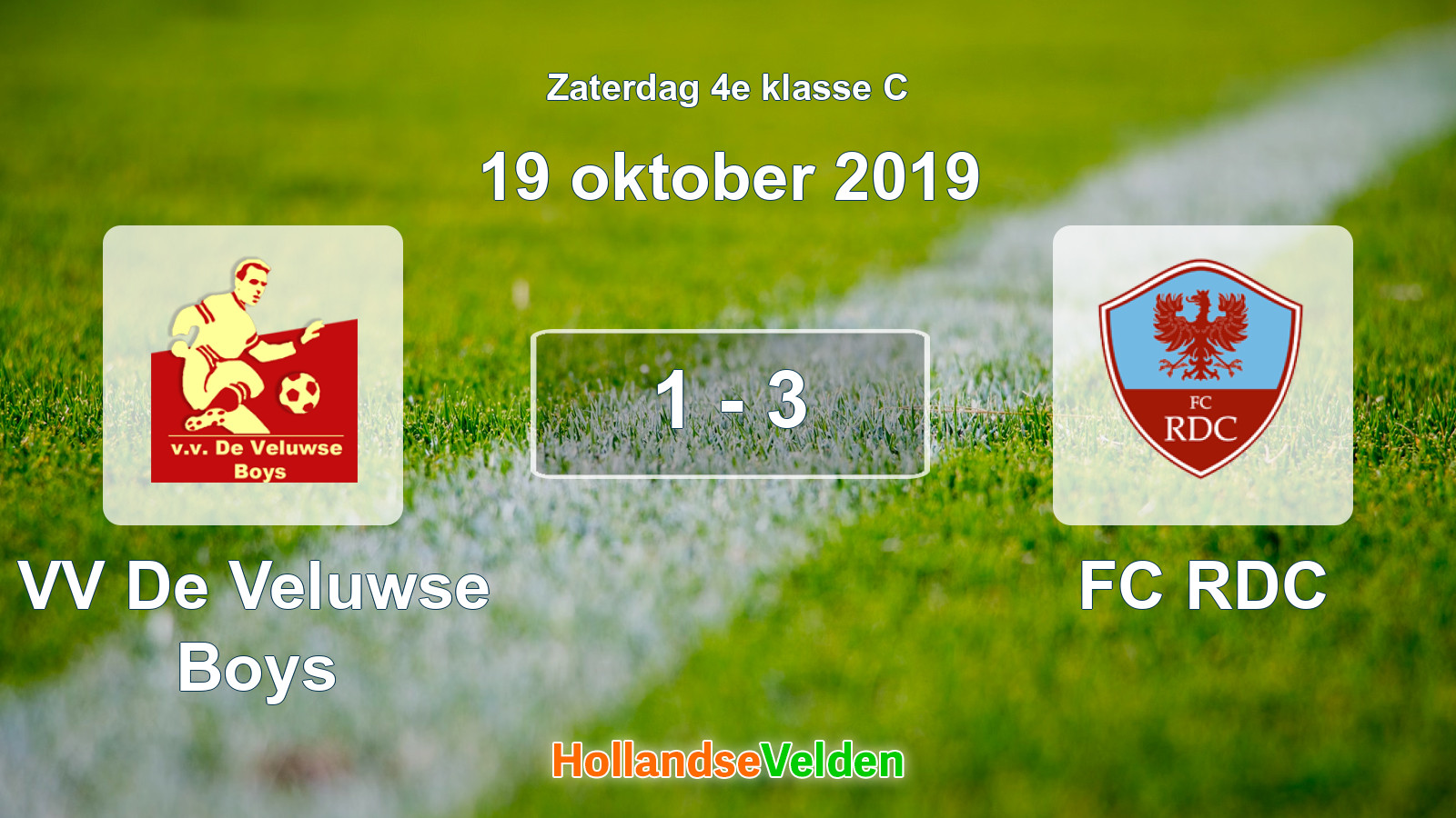 Gespeelde wedstrijd: VV De Veluwse Boys - FC RDC 1 - 3 (19 oktober 2019)