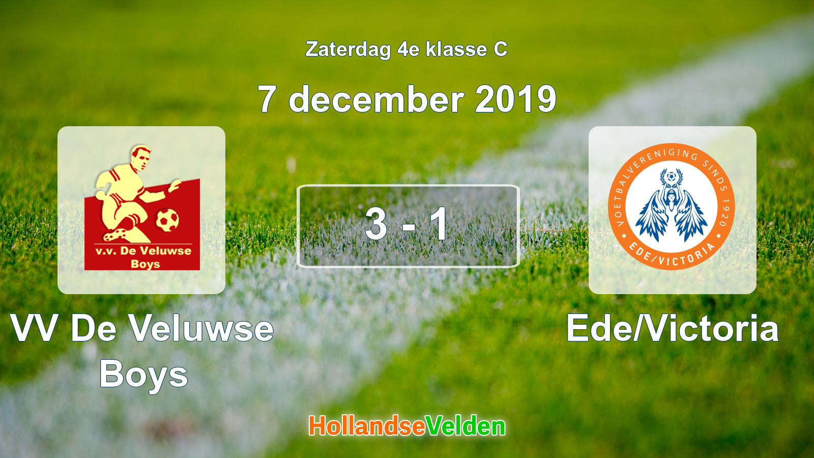 Gespeelde wedstrijd: VV De Veluwse Boys - Ede/Victoria 3 - 1 (7 december 2019)